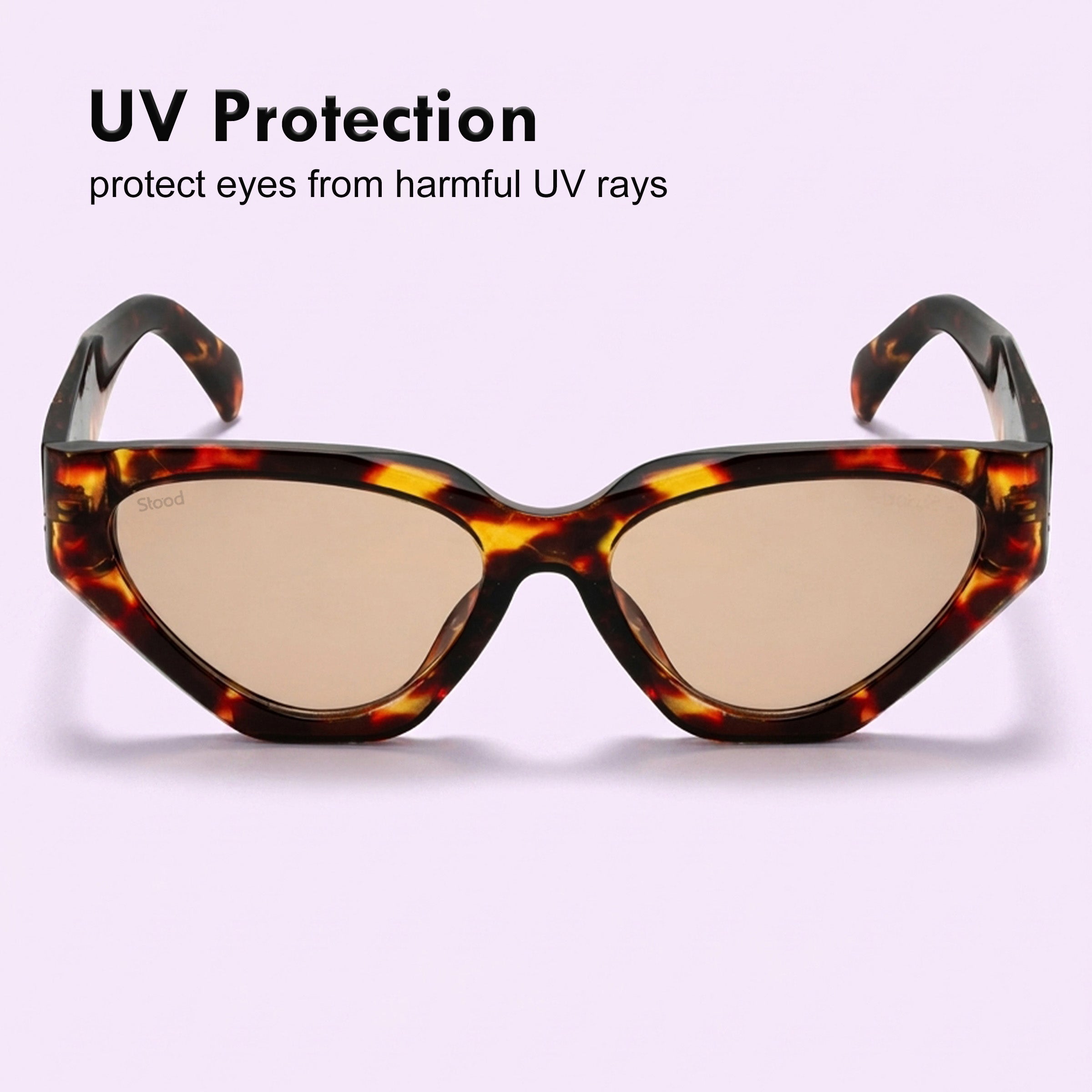 Stood Brown Cat-Eye UV Protected Sunglasses For Men & Women - SG-STD0035-C3