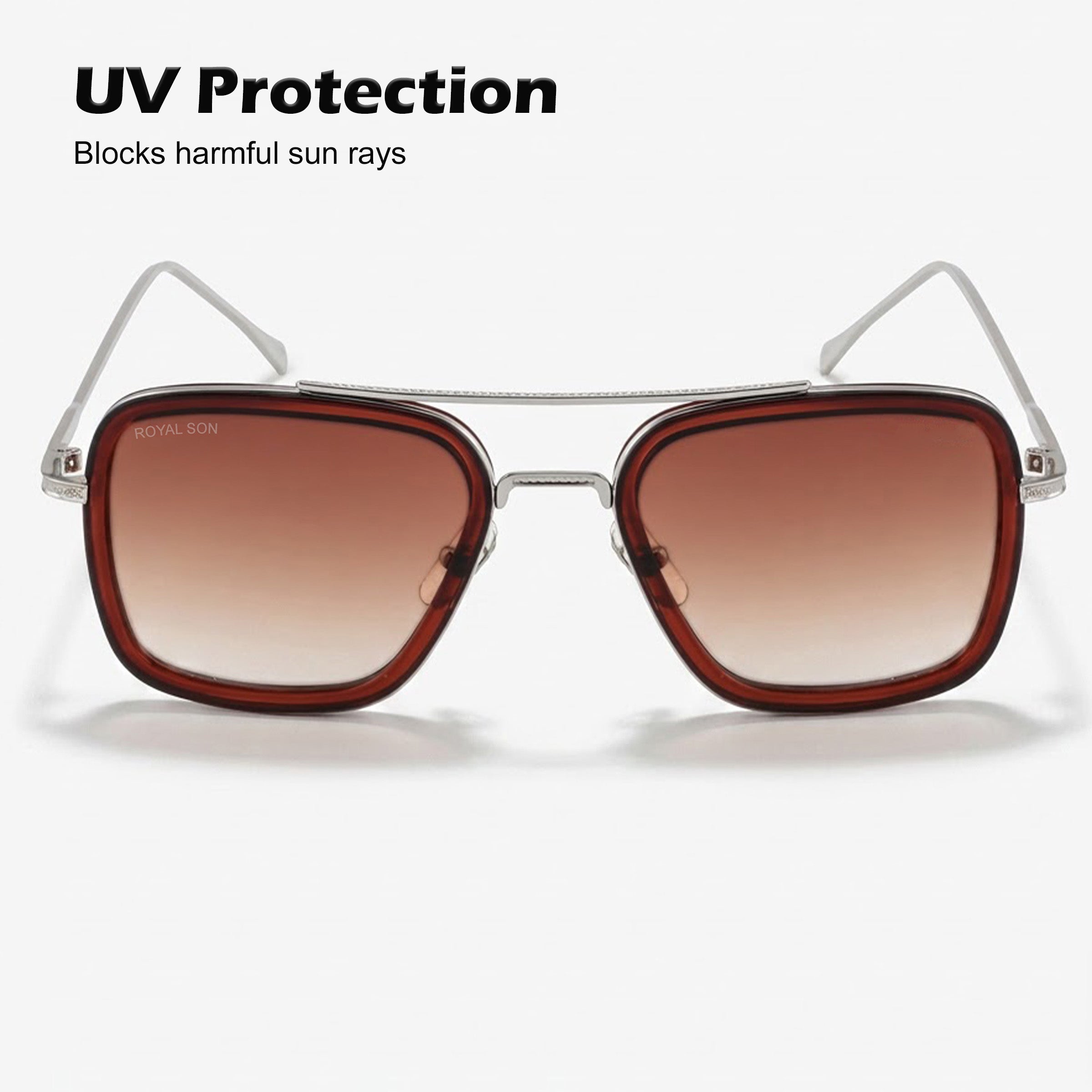 Royal Son Square UV Protected Men Women Sunglasses - CHI0073