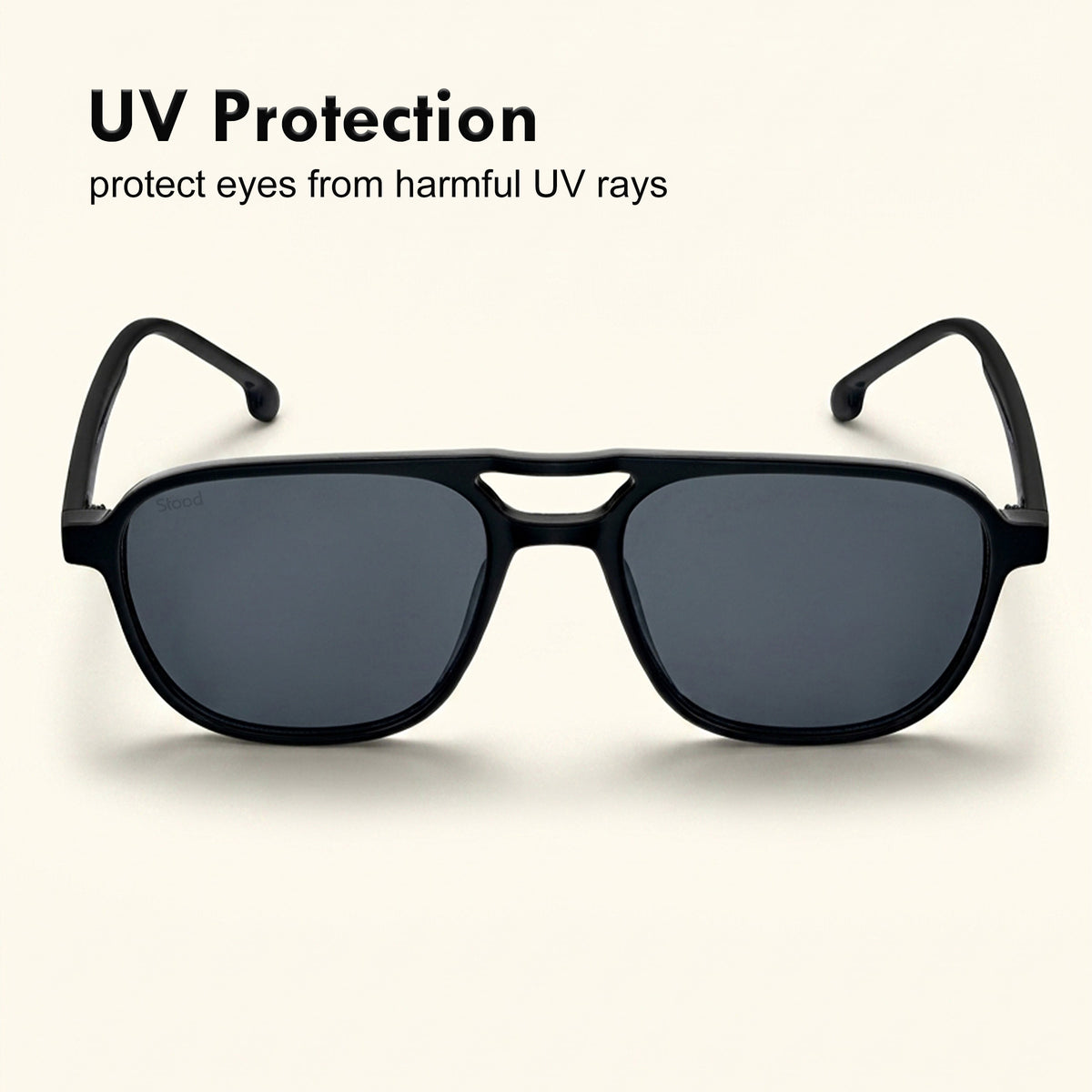 Stood Retro Square Black UV Protection Sunglasses For Men & Women Stylish – SG-STD0017-C1