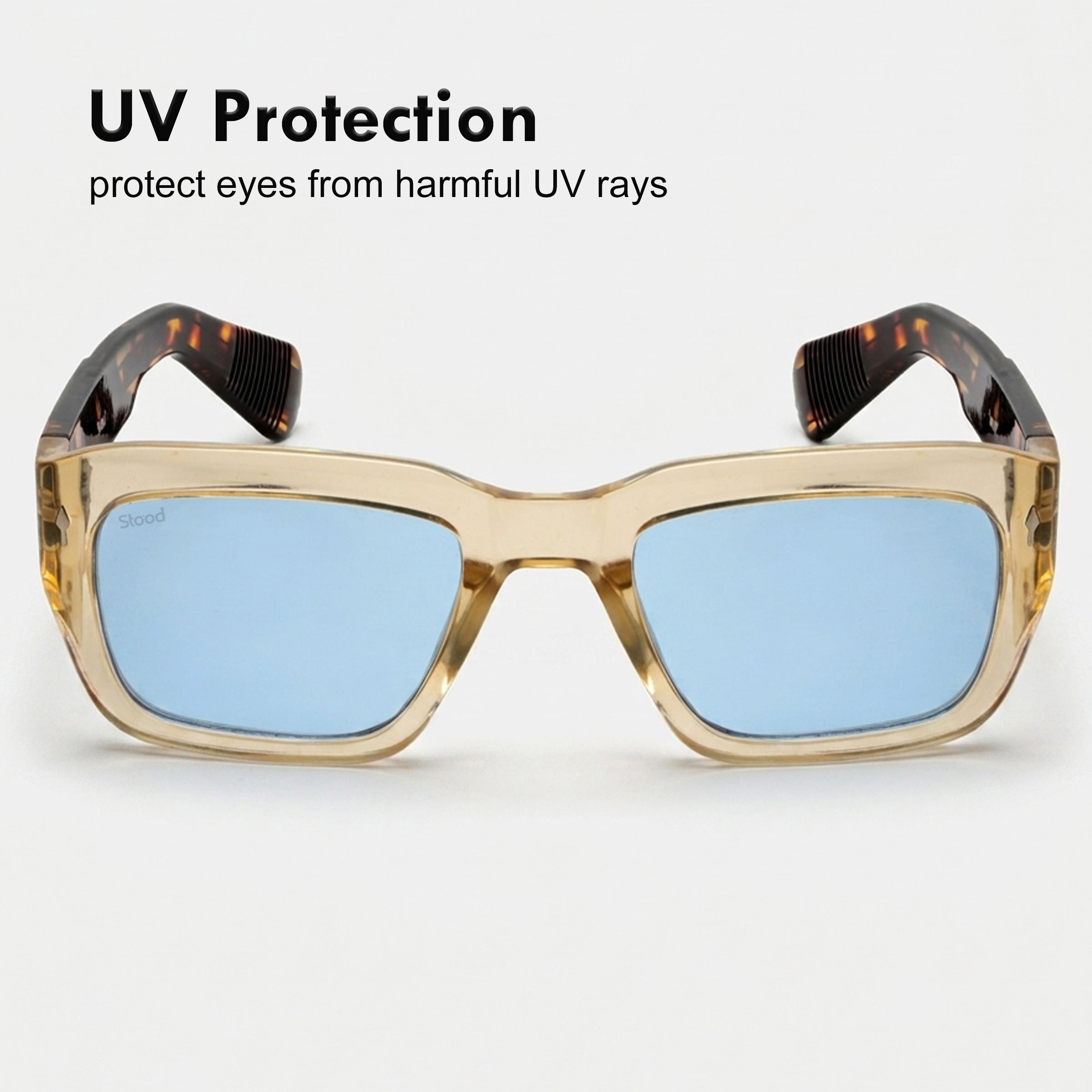 Stood Rectangle UV Protected Brown Sunglasses For Men & Women - SG-STD0037-C2