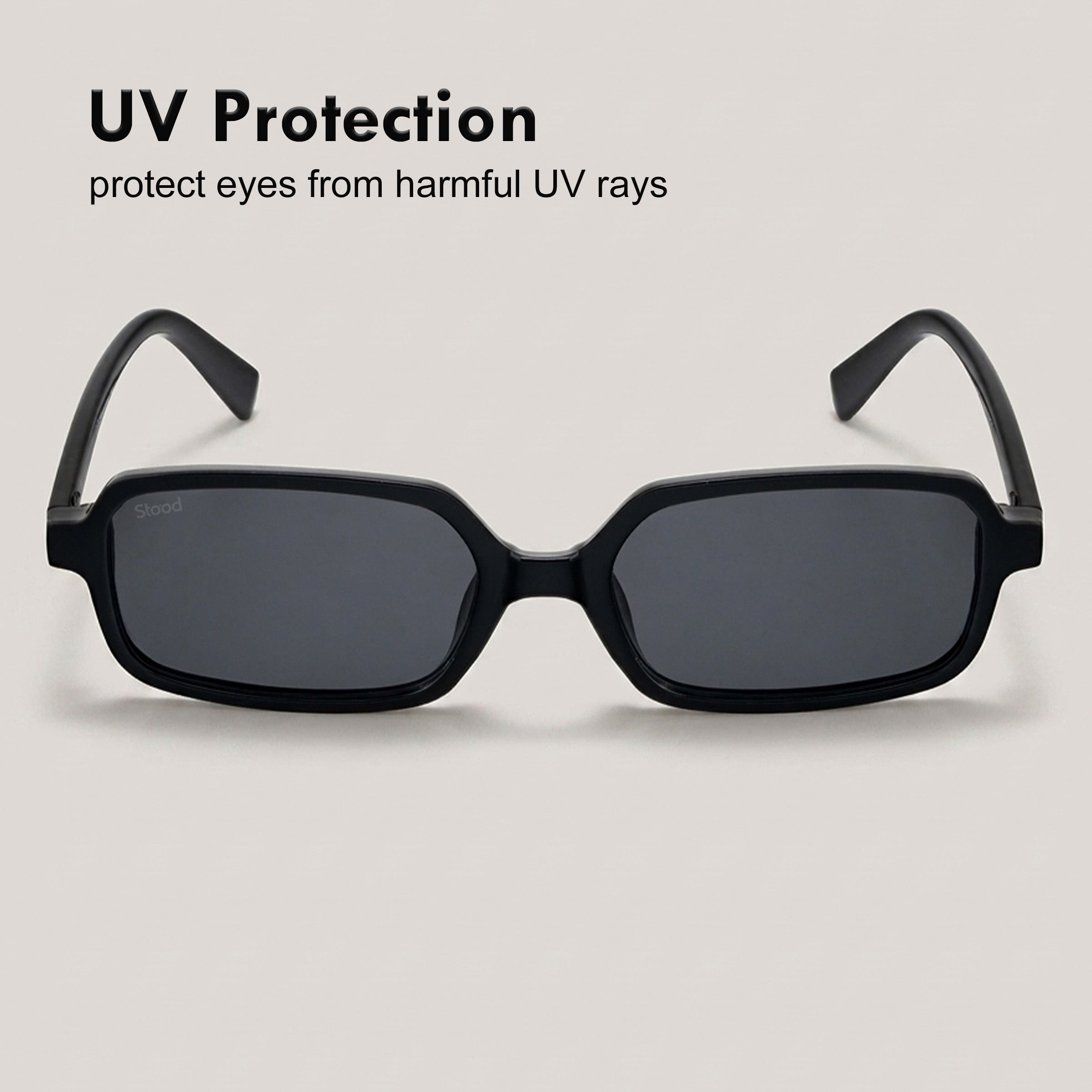 Stood Retro Square Black UV Protection Sunglasses For Men & Women Stylish – SG-STD0018-C1