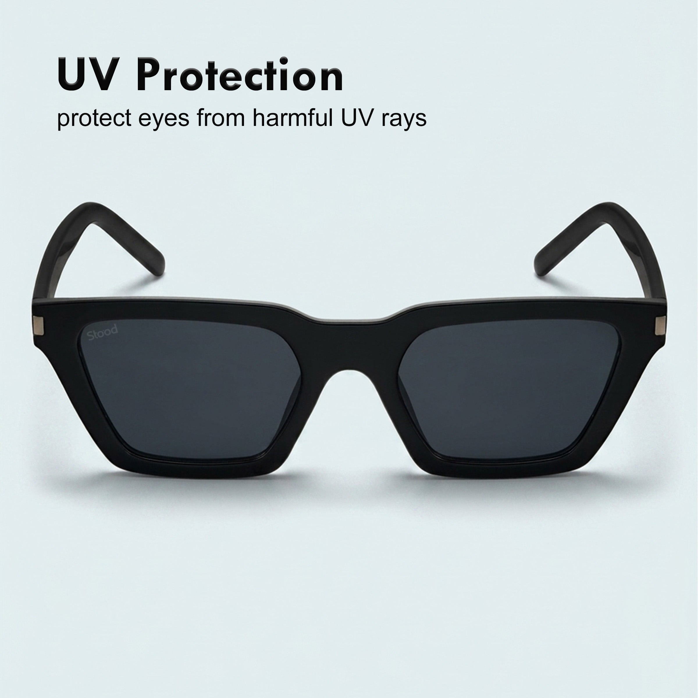 Stood Cat Eye Square Black UV Protection Sunglasses For Men & Women Stylish – SG-STD0012-C1