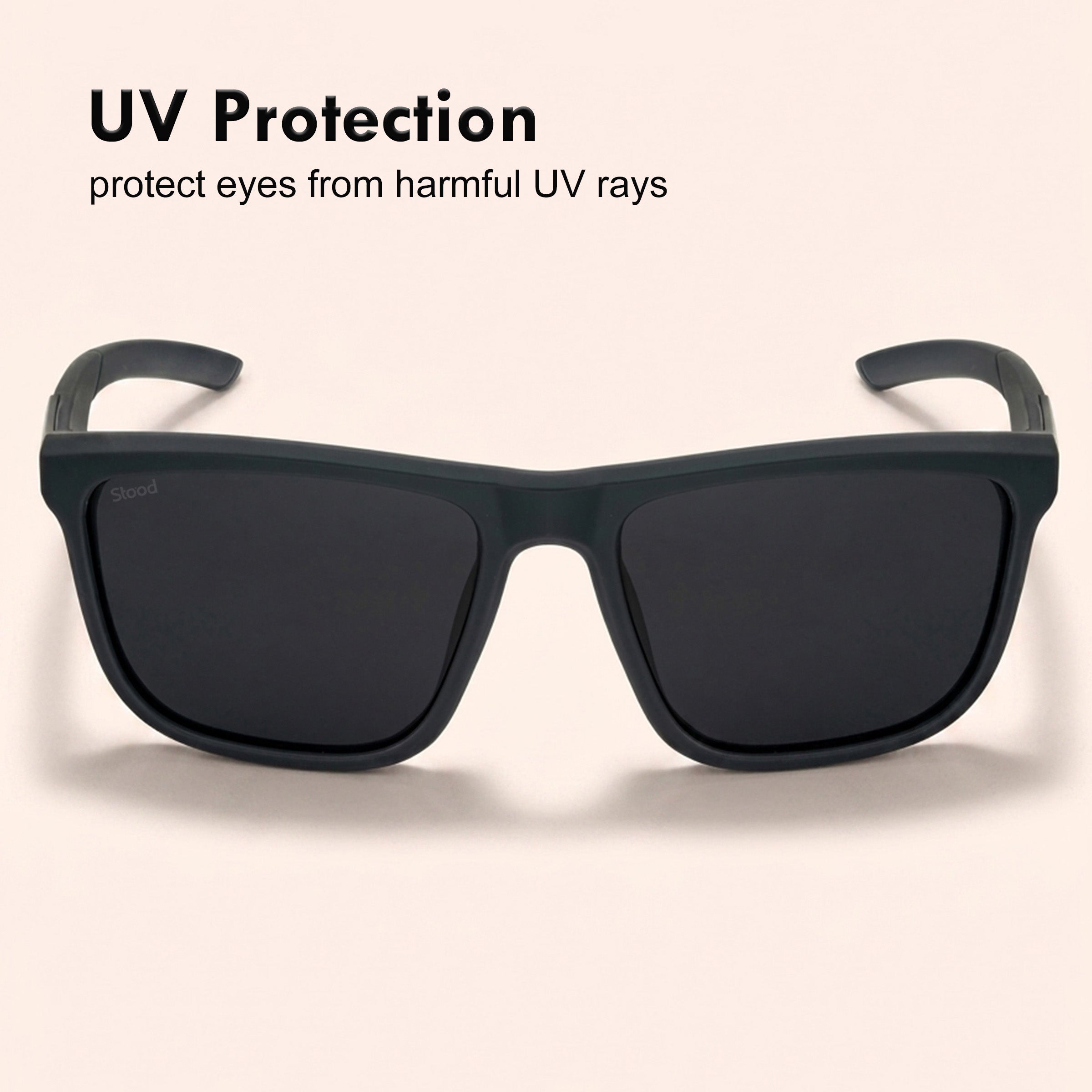 Stood Square Sports Black Polarized UV Protection Sunglasses For Men & Women Stylish – SG-STD0028-C1