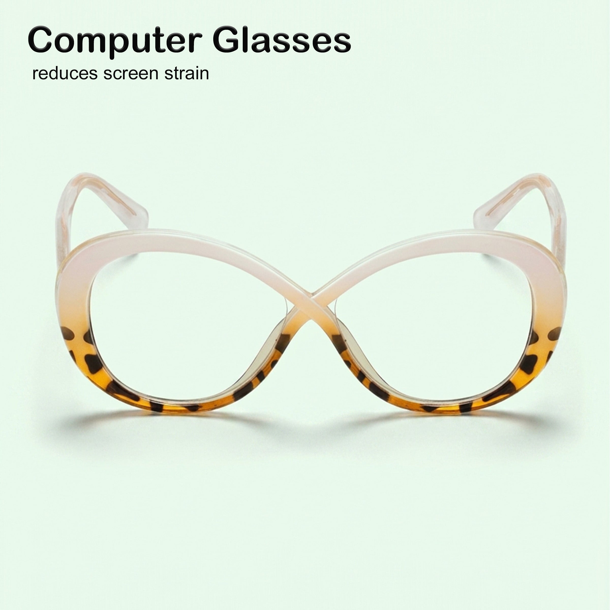 PERKEY Full Rim Oval-Oversized Blue Light Blocking glasses Spectacles Frames Men Women - OPTL0013-C3