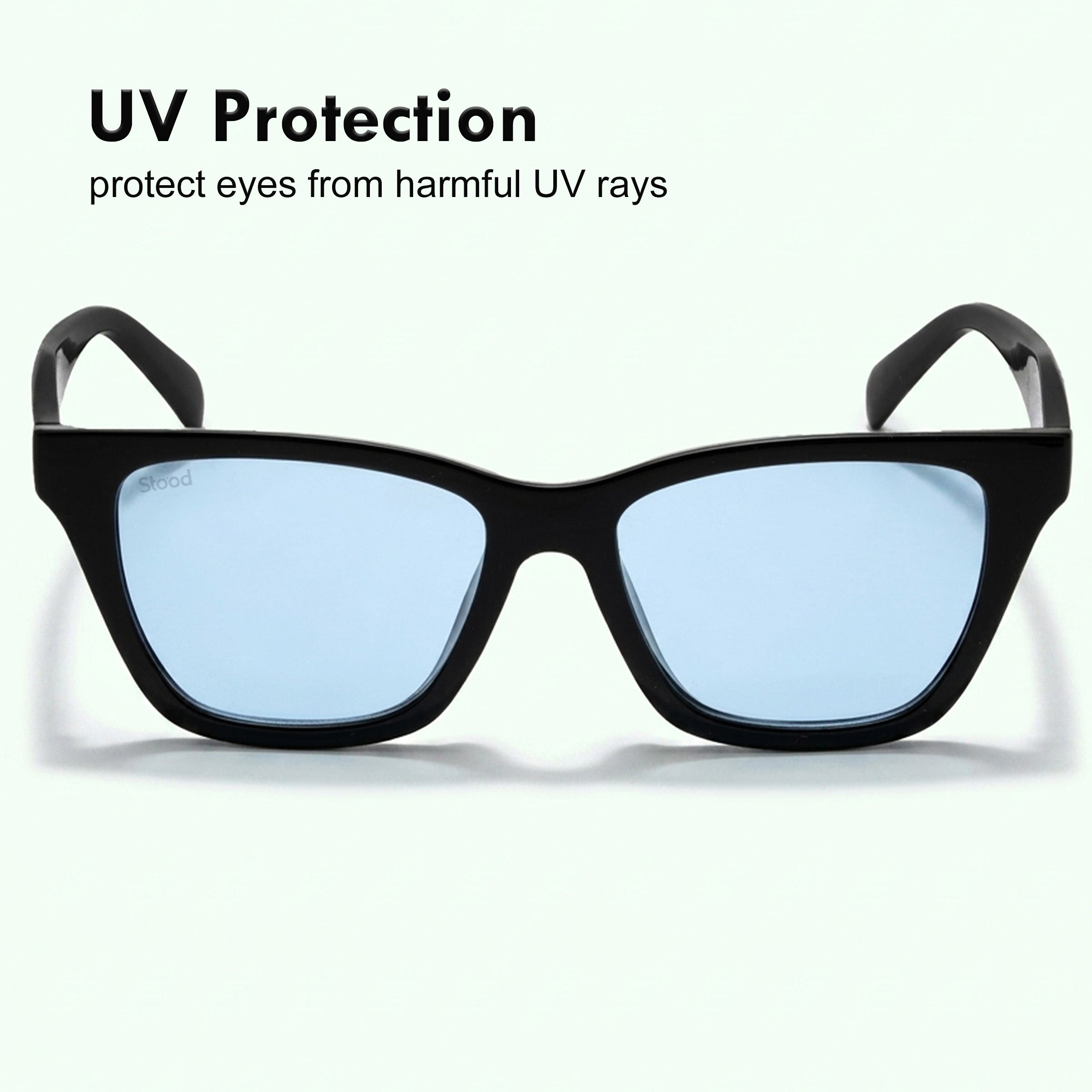 Stood Blue Square UV Protected Sunglasses For Men & Women - SG-STD0033-C3