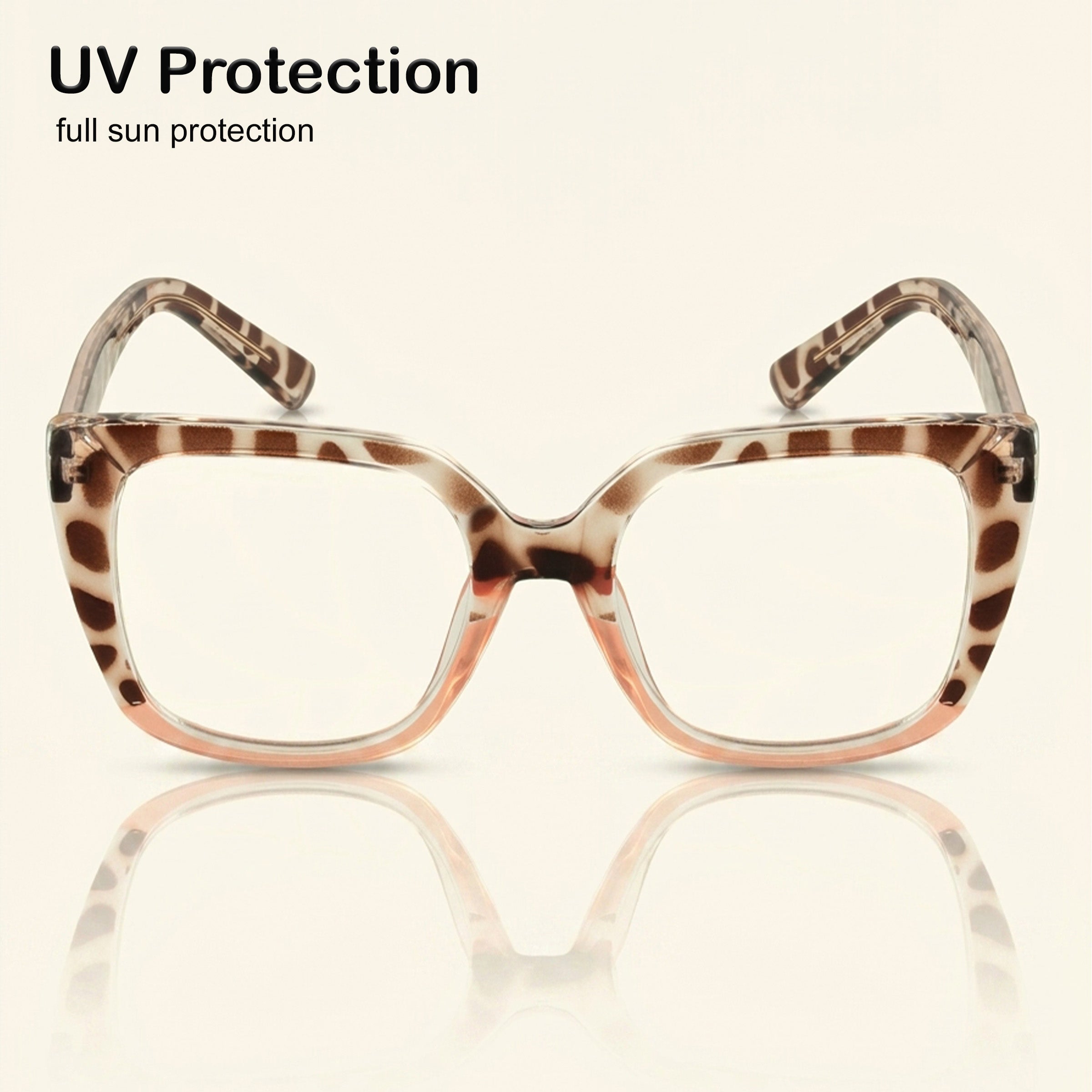 PERKEY Full Rim Square-Oversized Transparent Computer Glasses Men Women - OPTL002-C2