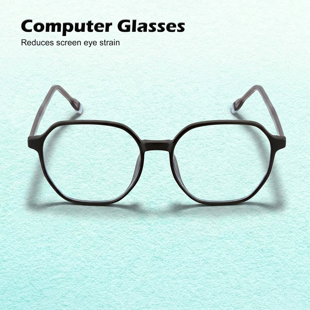 Royal Son Polygon Blue Ray Cut Transparent Eye glasses For Men Women - SF0025-C1