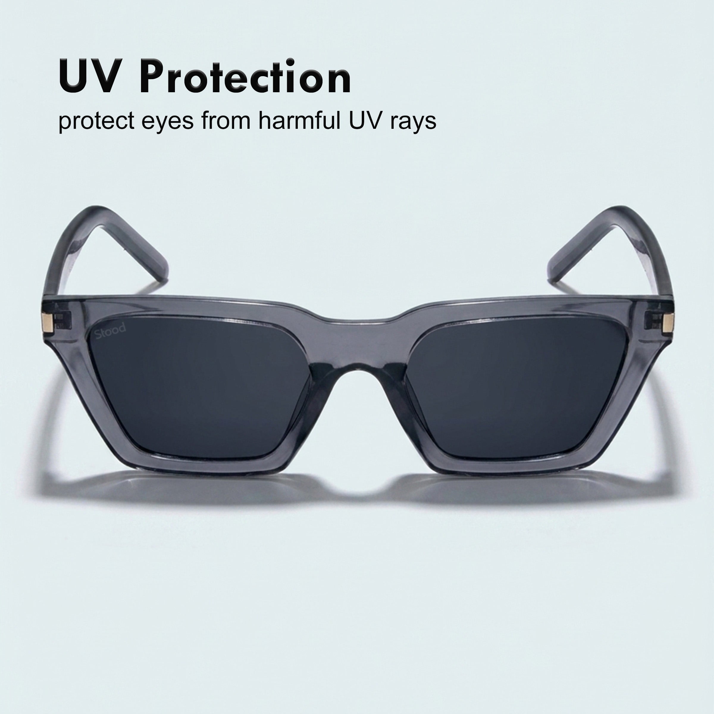 Stood Cat Eye Square Black UV Protection Chashma For Men & Women New Style – SG-STD0012-C2