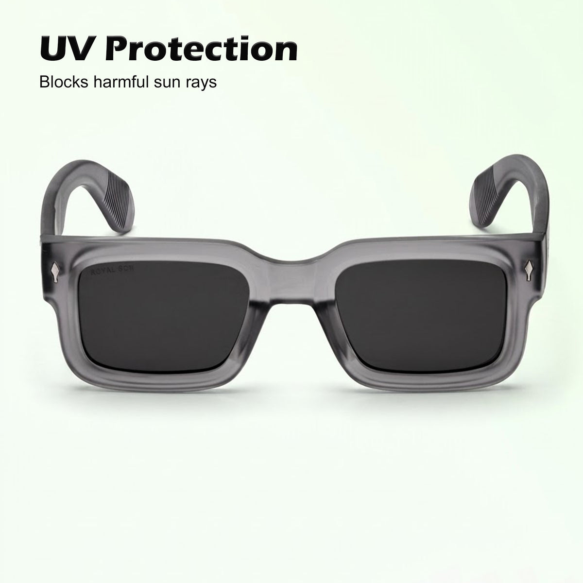 Royal Son Polarized Square Black Lens UV Protection Sunglasses for Men & Women - SG-RS1115-C2