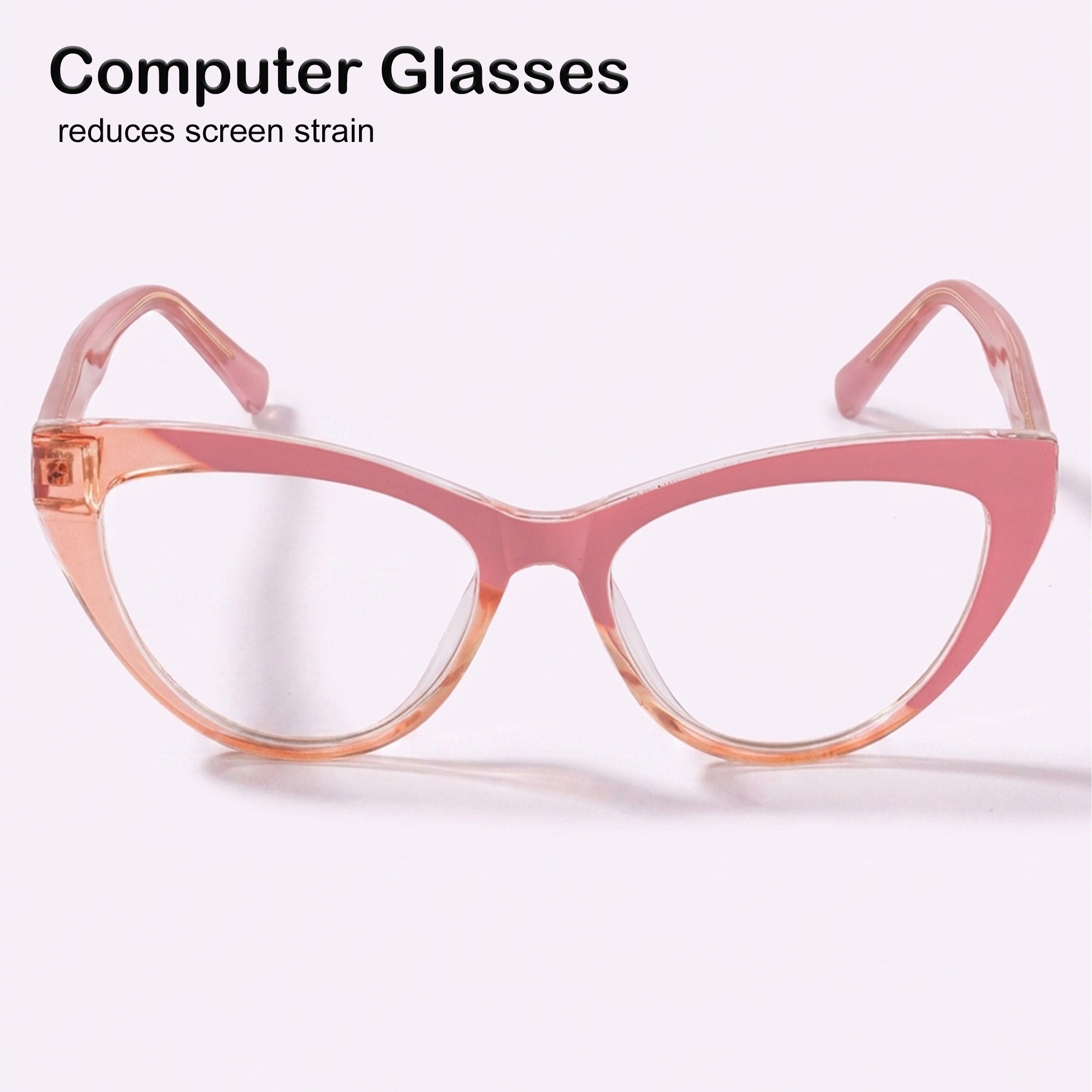 PERKEY Full Rim Cat Eye-Oversized Blue Light Blocking glasses Spectacles Frames Women - OPTL0010-C3