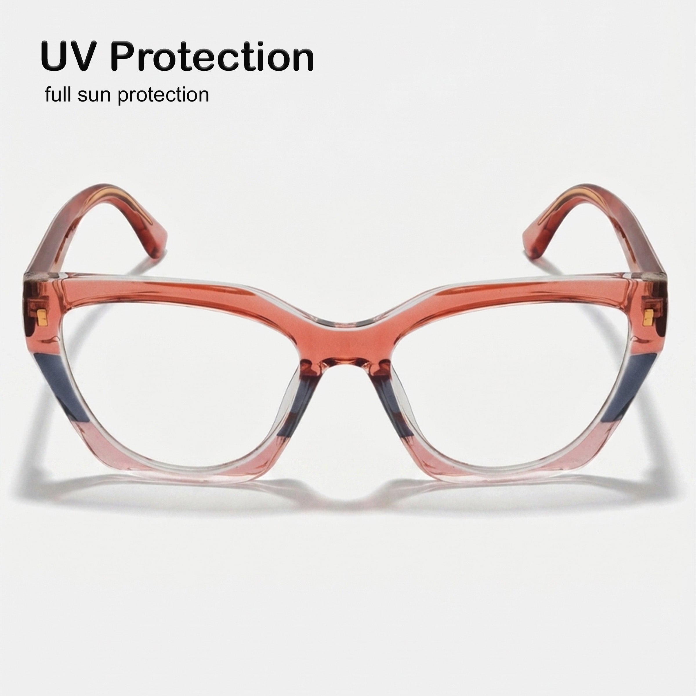 PERKEY Full Rim Cat Eye Blue Light Cut & Antiglare Computer Eyeglasses For Women - OPTL0017-C2