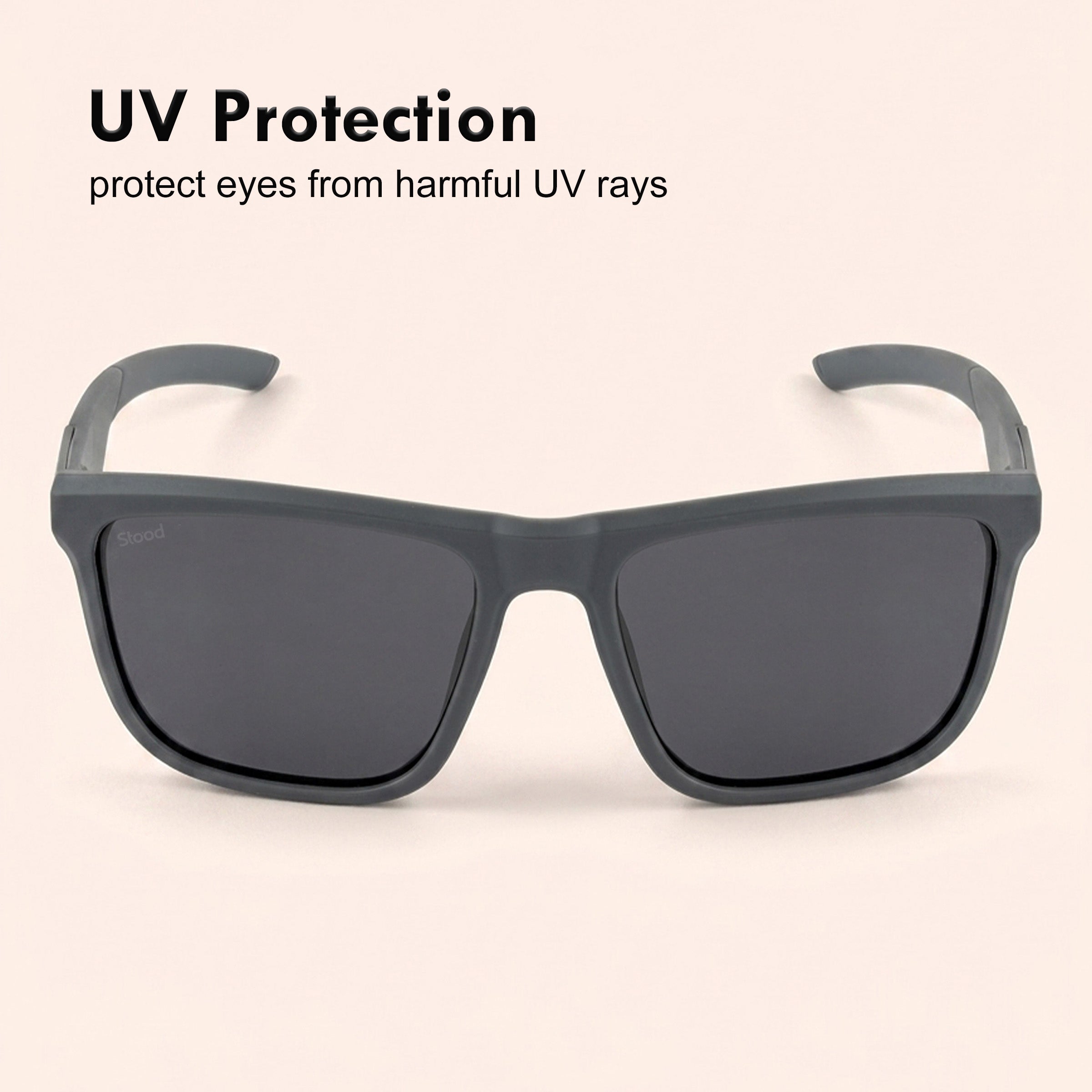 Stood Square Sports Black Polarized UV Protection Chashma For Men & Women New Style – SG-STD0028-C2