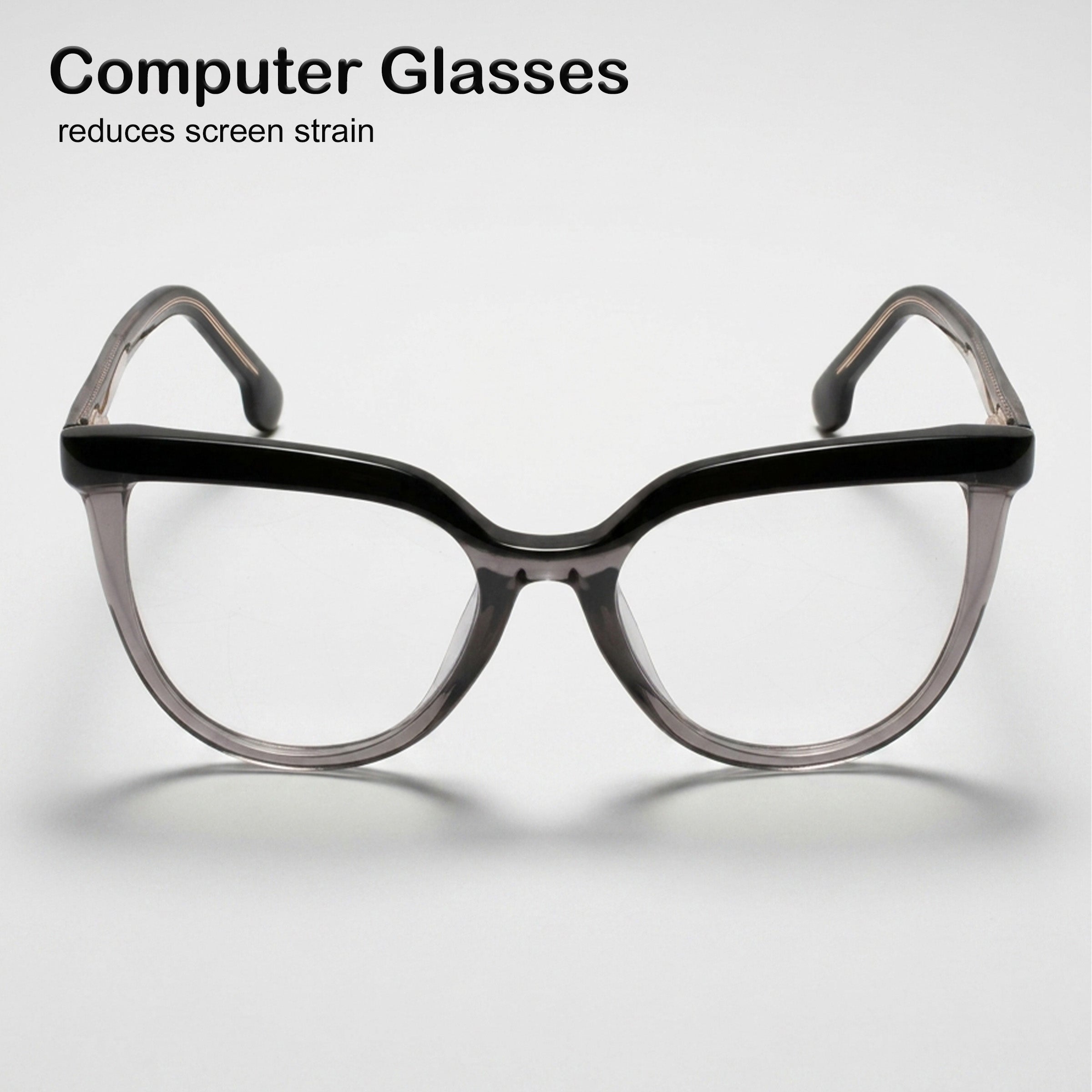 PERKEY Full Rim Oversized-Cat Eye Spectacles Frames Women - OPTL006-C1