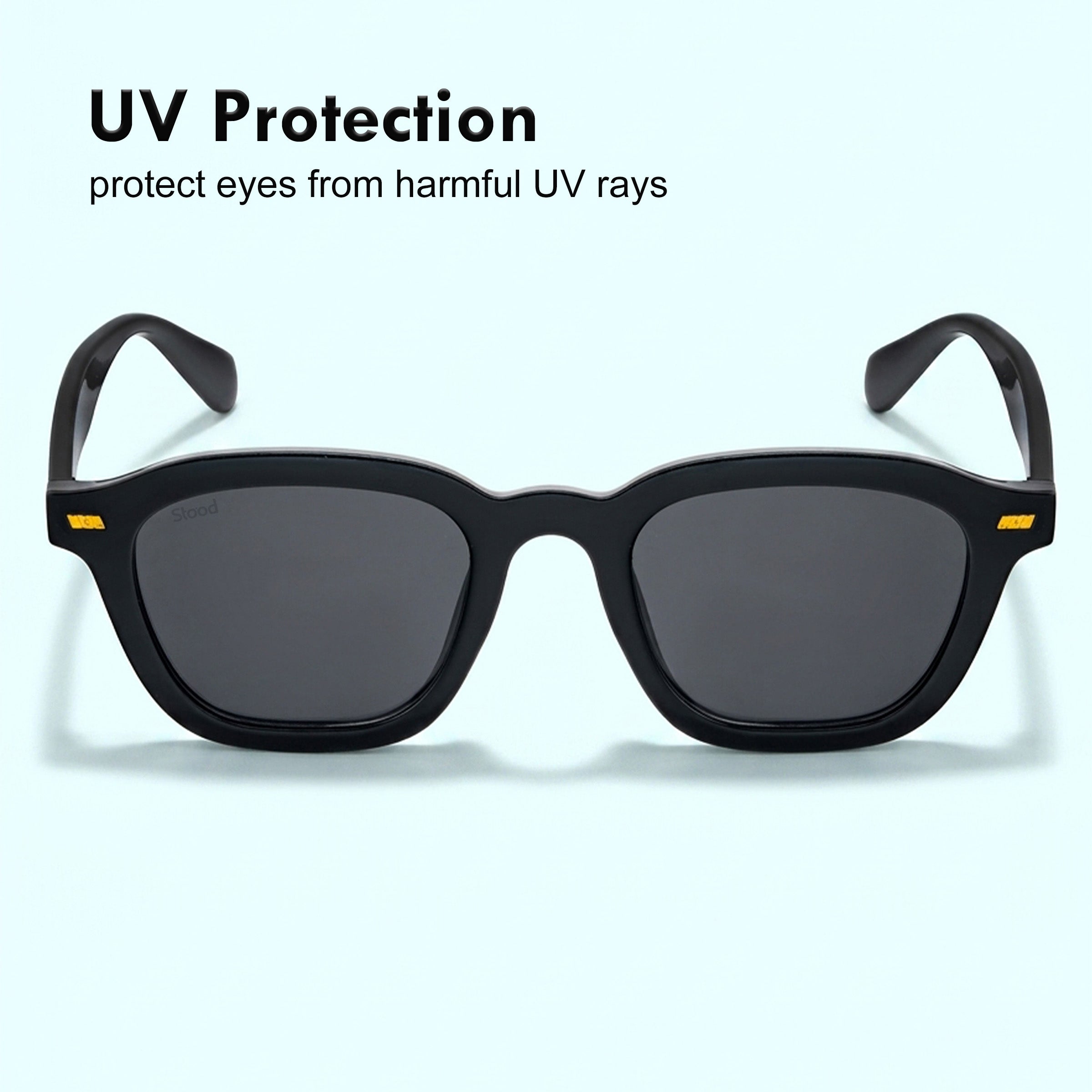 Stood Square Black UV Protection Sunglasses For Men & Women Stylish – SG-STD0016-C1