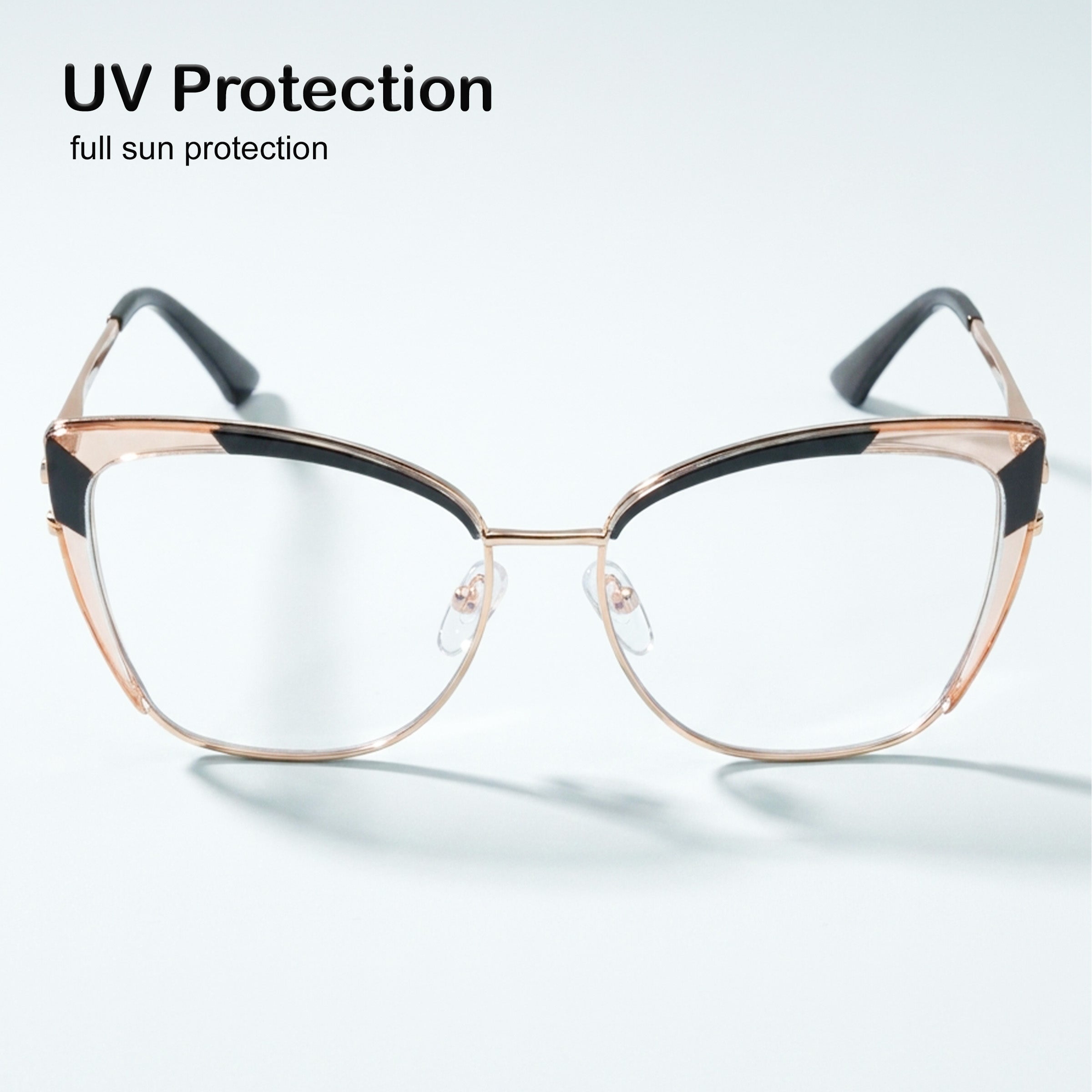 PERKEY Full Rim Cat Eye Blue Light Cut & Antiglare Computer Eyeglasses For Women - OPTL0018-C2