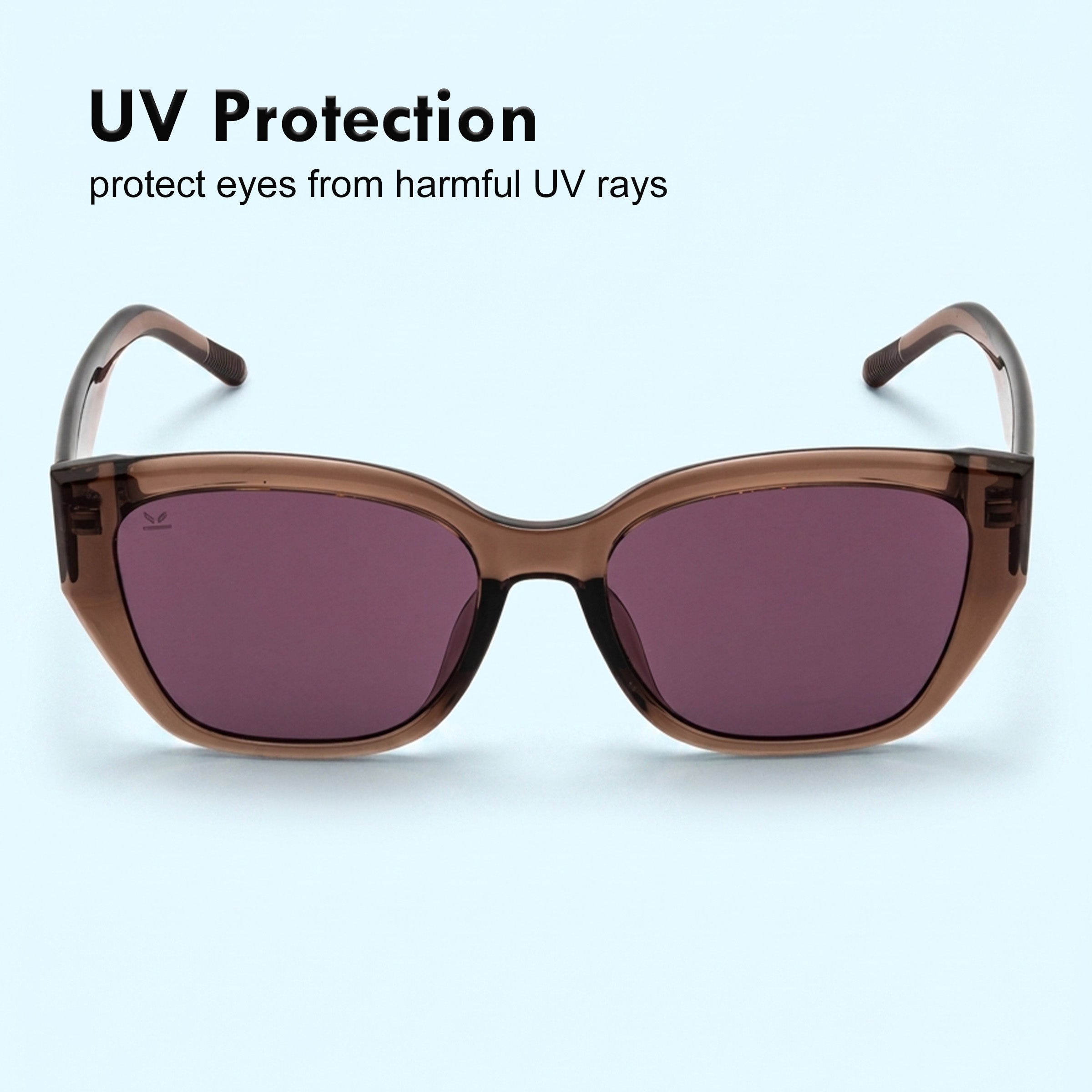 PERKEY UV Protection Retro Square Brown Sunglasses for Men & Women – PRKY0023-C2