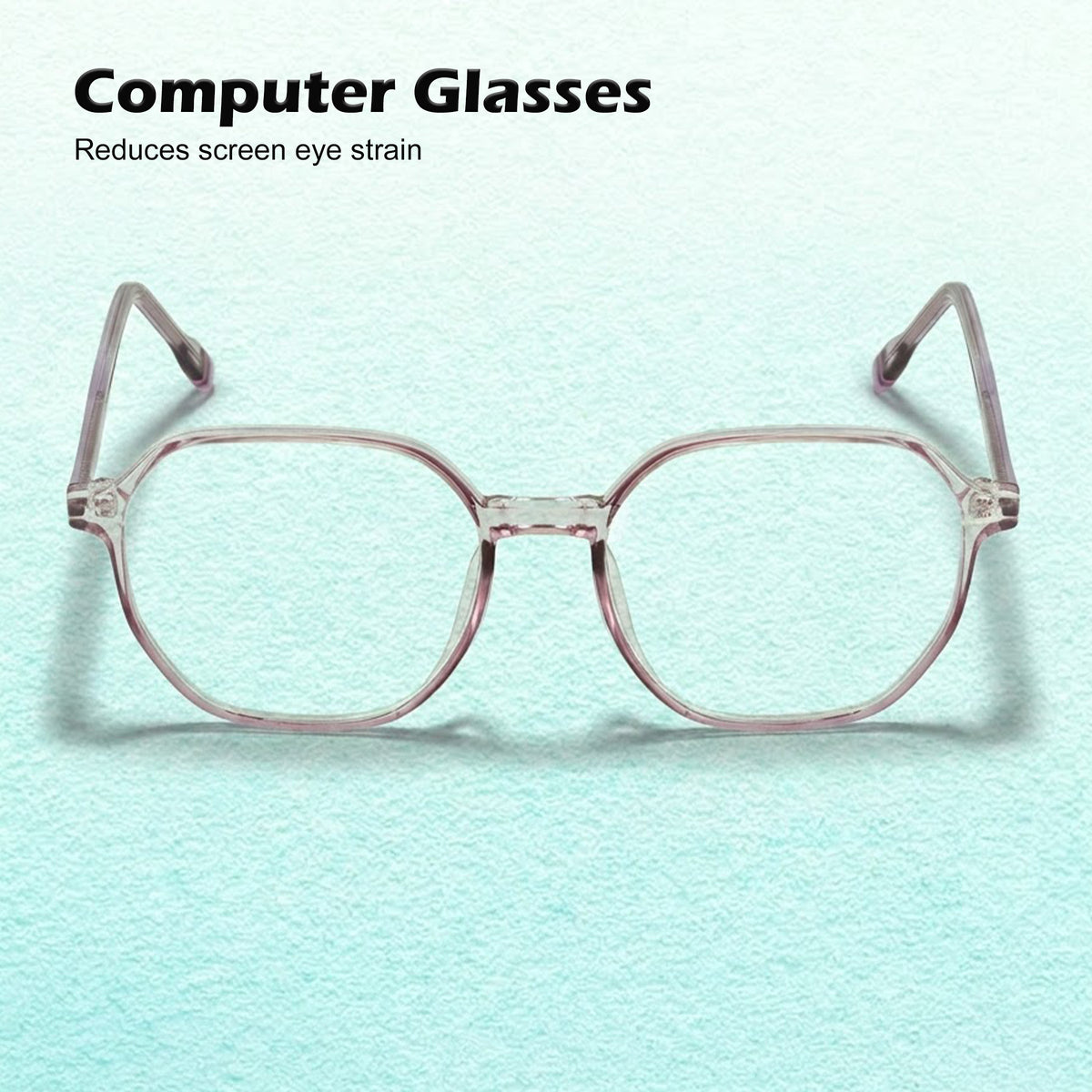 Royal Son Hexagon Blue Light Blocking Stylish White Spectacles For Men Women - SF0025-C6
