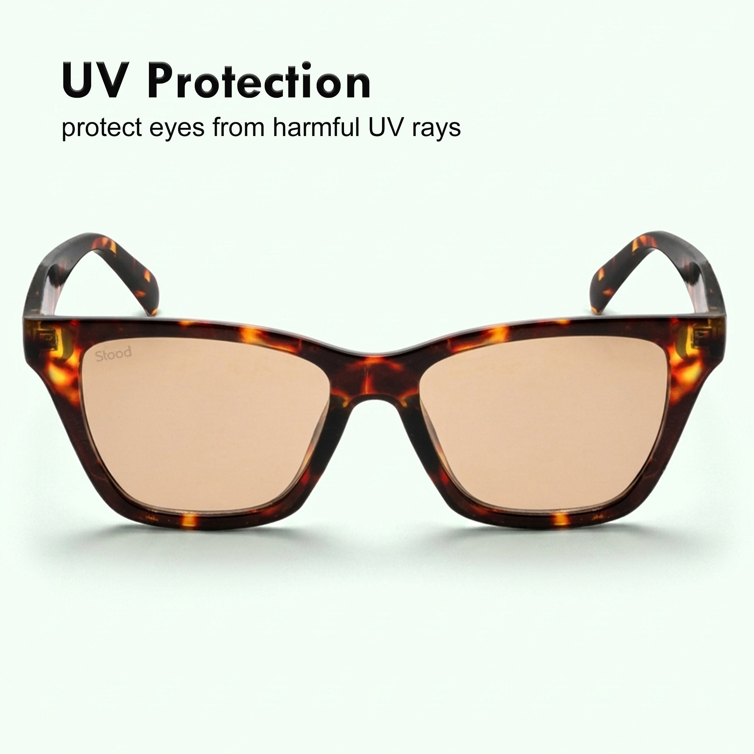 Stood Square UV Protected Brown Sunglasses For Men & Women - SG-STD0033-C2