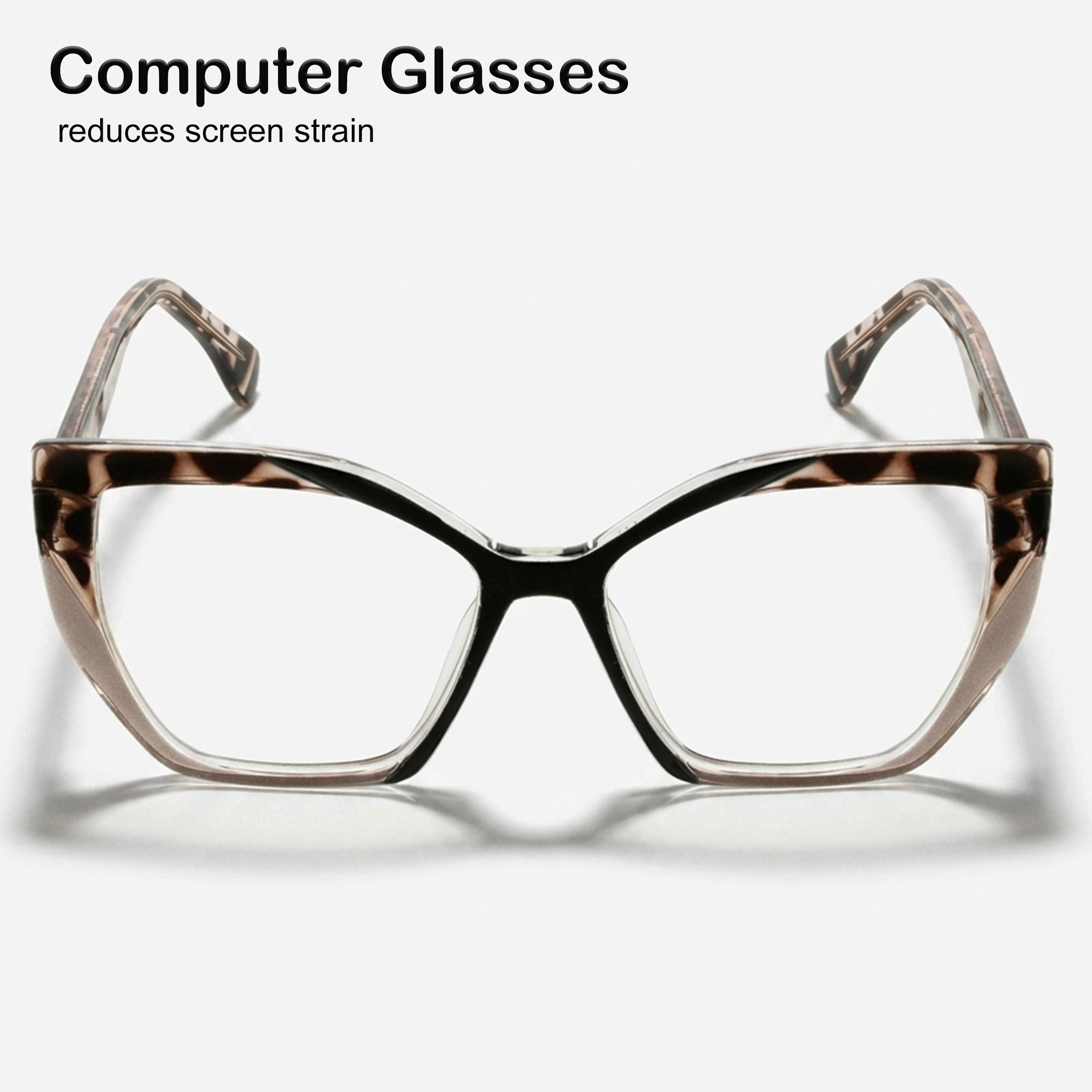 PERKEY Full Rim Square-Cat Eye Transparent Computer Blue Cut Spectacles Frames Women - OPTL0011-C2