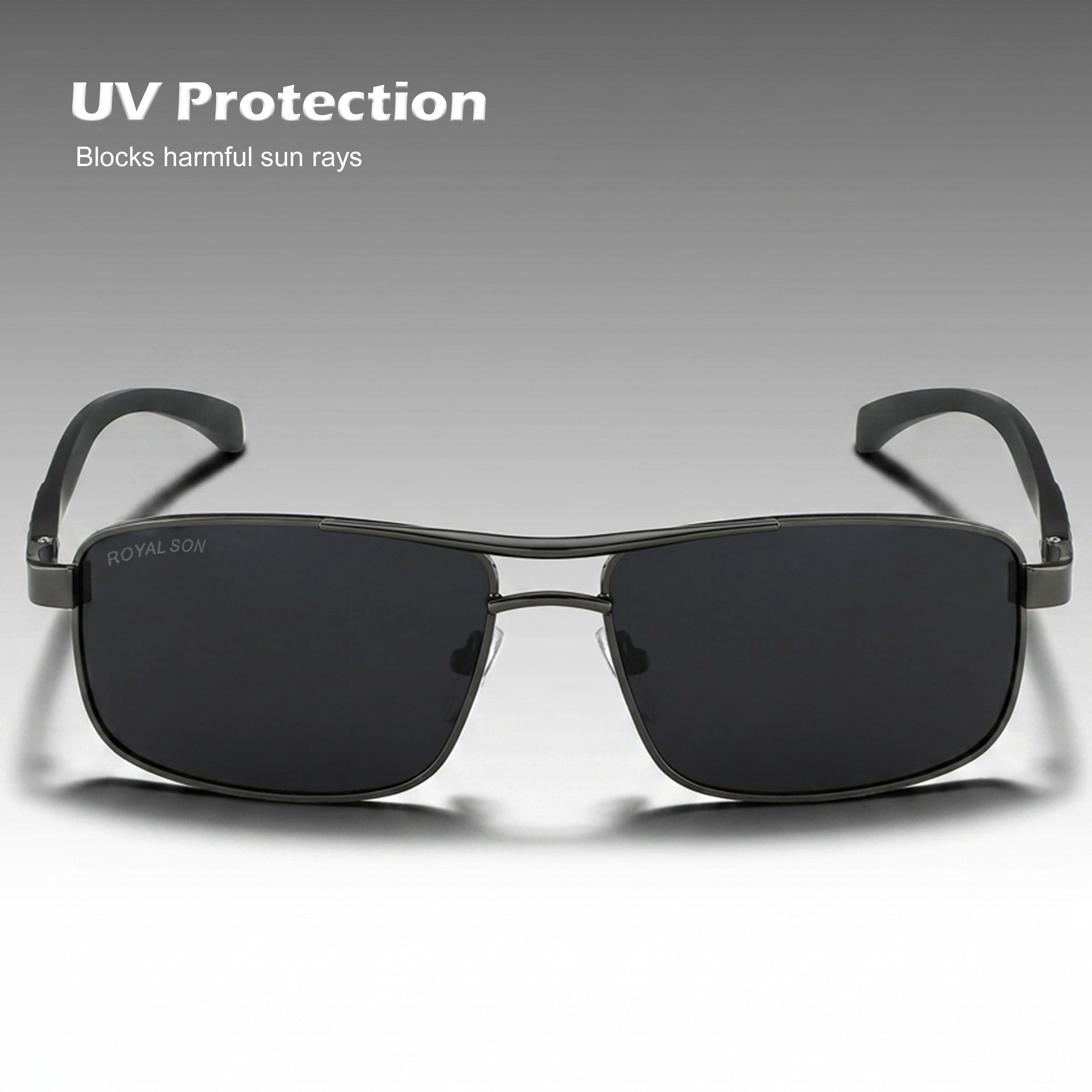 Royal Son Rectangular Polarized Men Sunglasses - CHI0085-C1