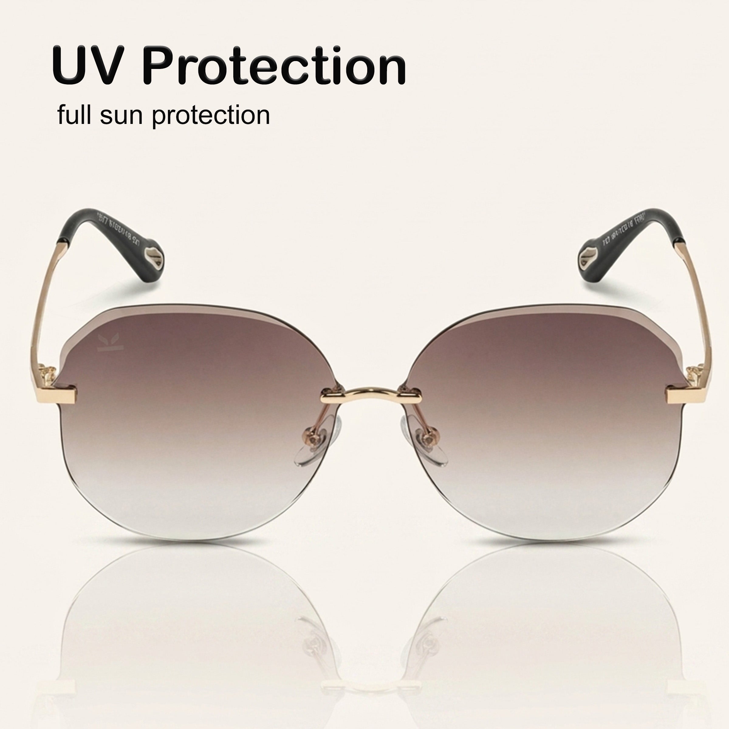 PERKEY UV Protected Stylish Oversized Shades For Women Girls - PRKY0015-C3