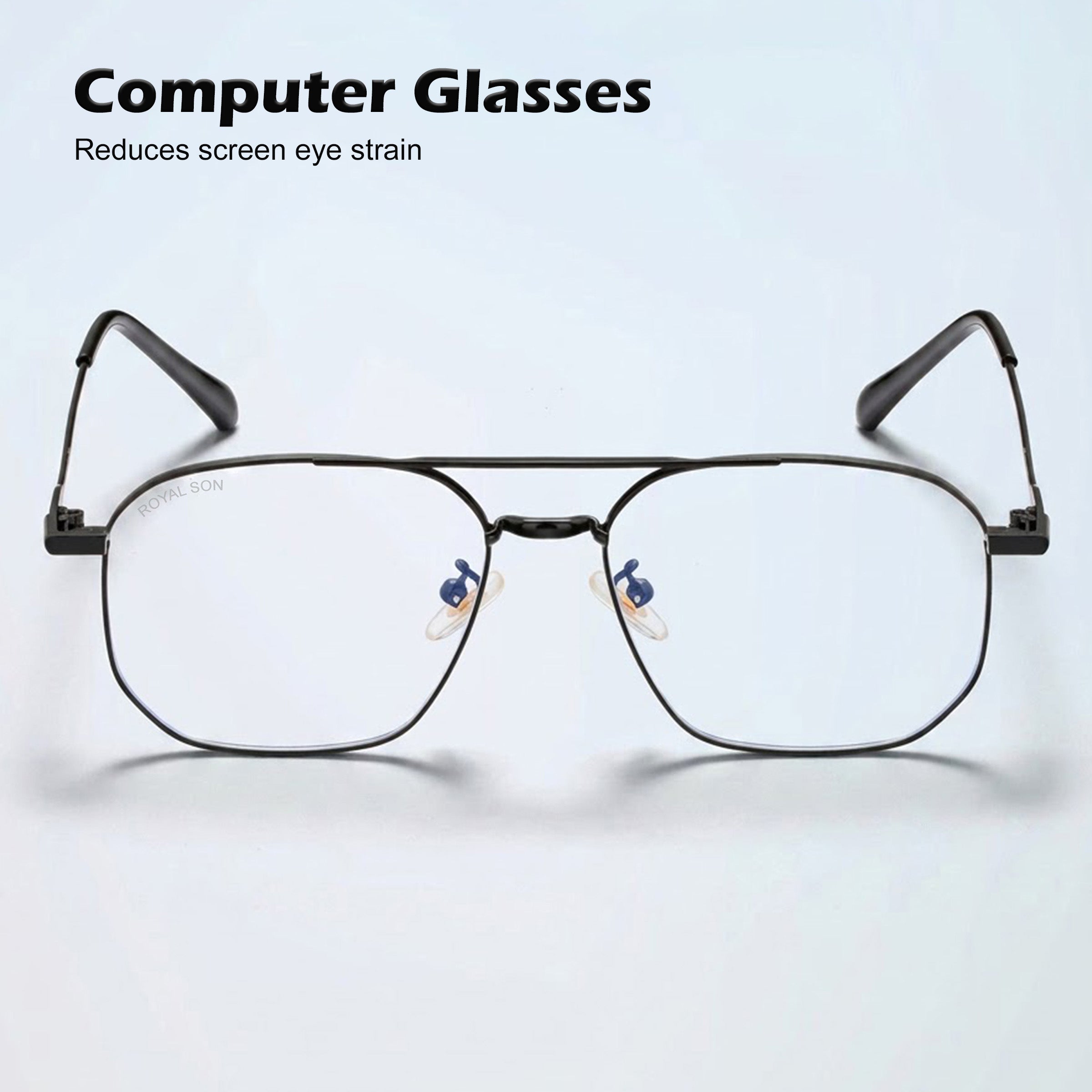Royal Son Square Blue Ray Cut Men Women Eye Glasses - SF0020-C1