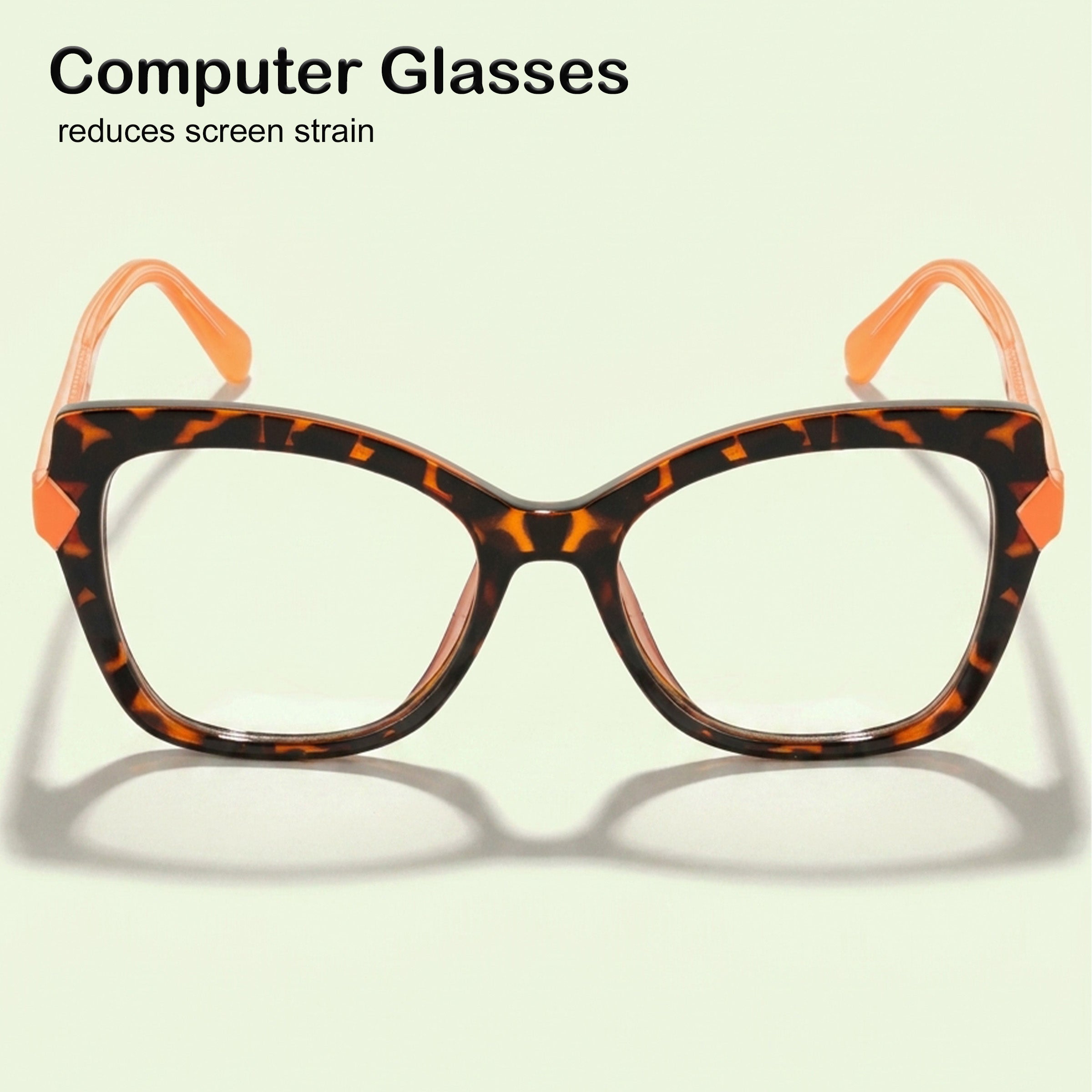 PERKEY Full Rim Cat Eye-Oversized Blue Light Blocking Spectacles Frames Women - OPTL005-C3
