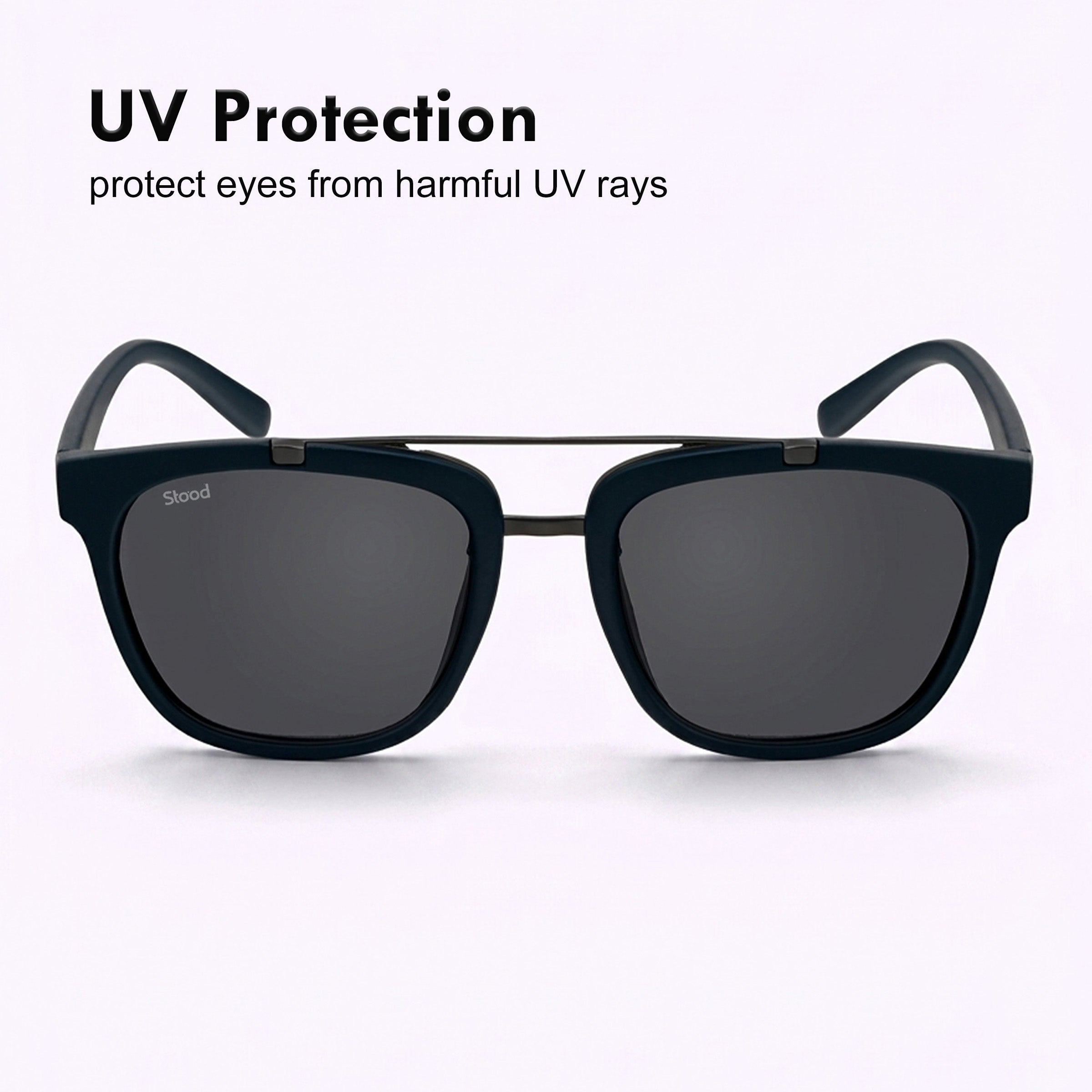 Stood Retro Square Black UV Protection Goggles For Men & Women Sunglasses – SG-STD0021-C3