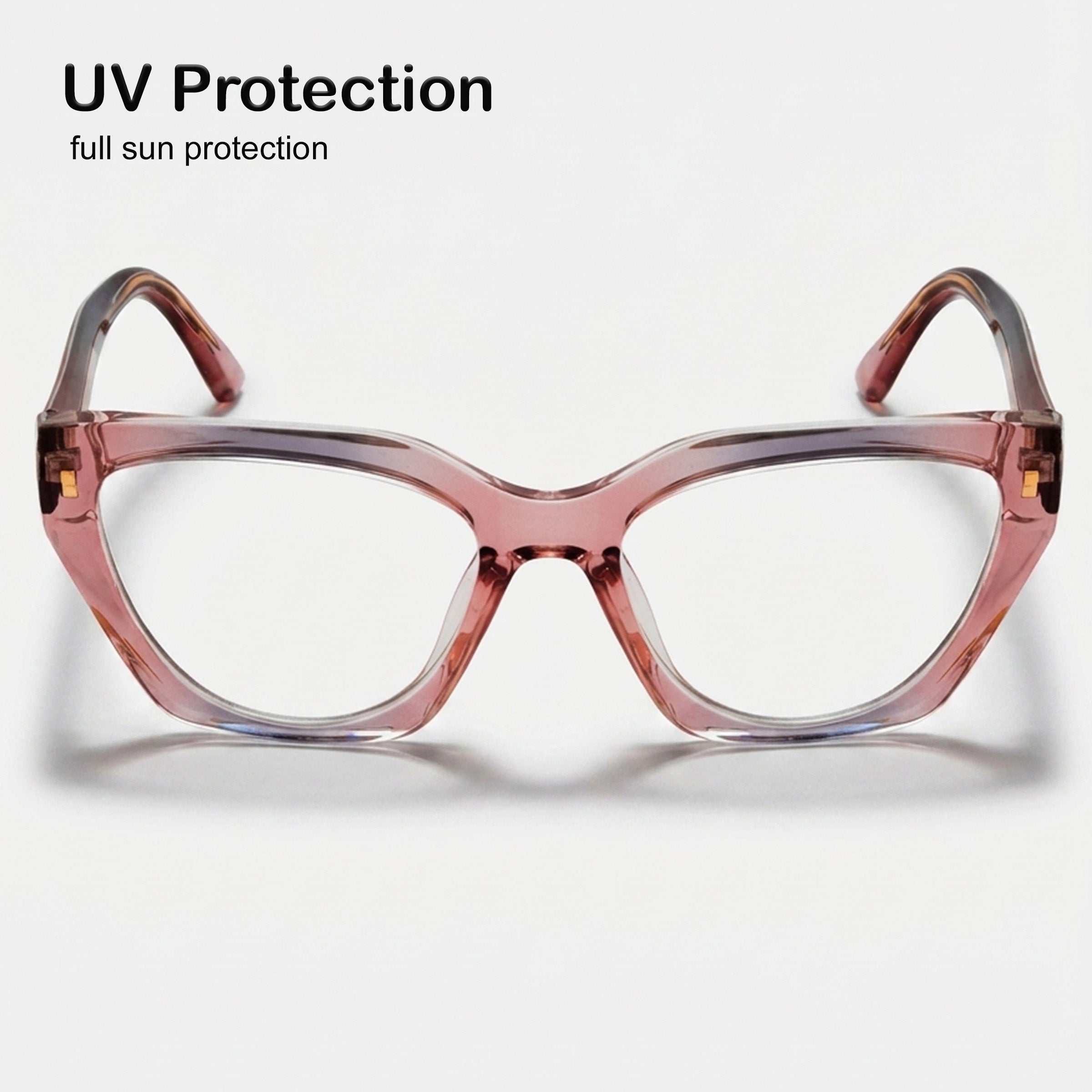 PERKEY Full Rim Cat Eye Blue Light Cut & Antiglare Computer Eyeglasses For Women - OPTL0017-C3