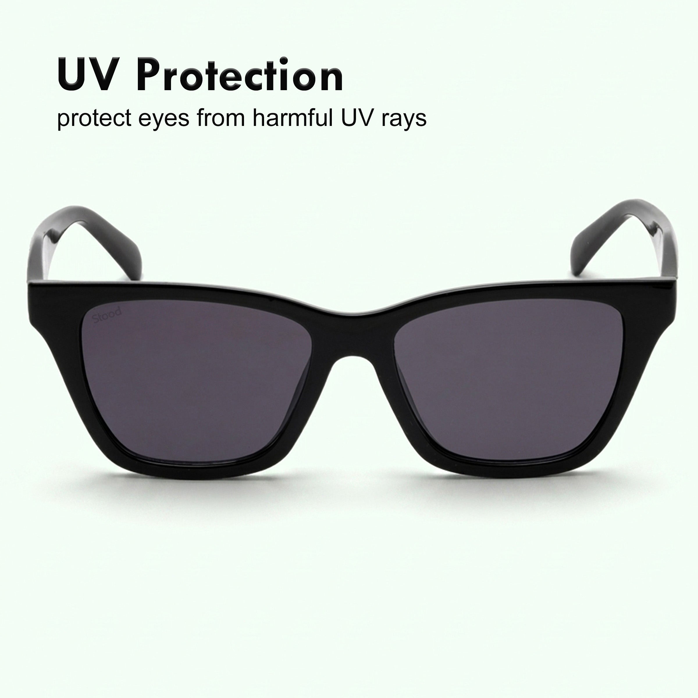 Stood Black Square UV Protected Sunglasses For Men & Women - SG-STD0033-C1