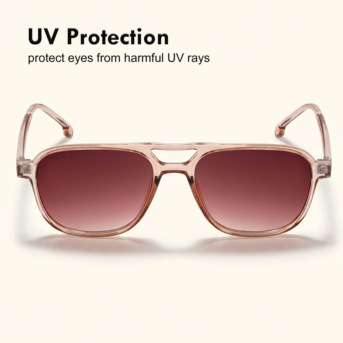Stood Retro Square Brown UV Protection Goggles For Men & Women Sunglasses – SG-STD0017-C3