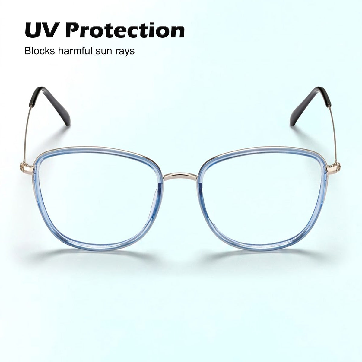Royal Son Square Blue Ray Cut Men Women Eye Glasses - SF0015-C2