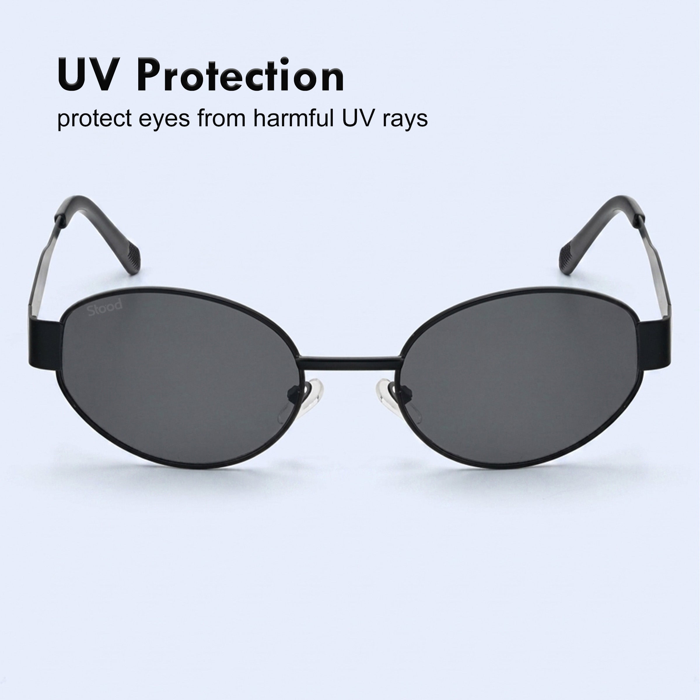 Stood Oval Black UV Protection Sunglasses For Men & Women Stylish – SG-STD0023-C1