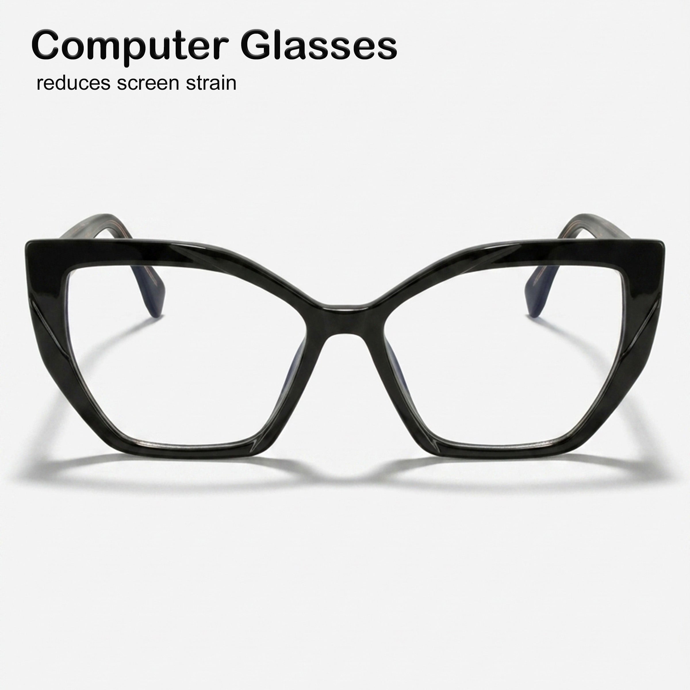 PERKEY Full Rim Square-Cat Eye Computer Glasses For Eye Protection Spectacles Frames Women - OPTL0011-C1