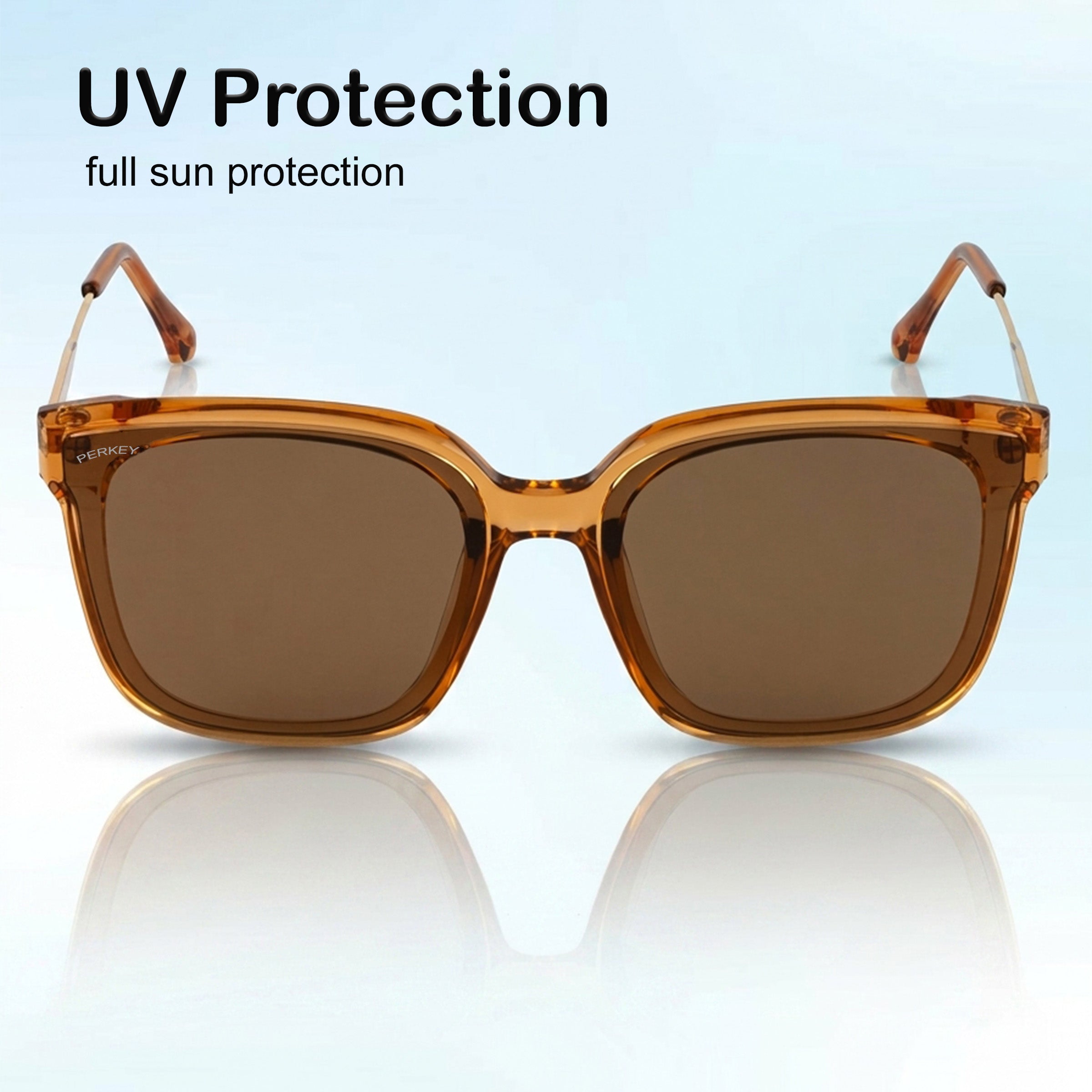 PERKEY Square-Oversized Stylish Sunglasses Men Women - PRKY0013-C4