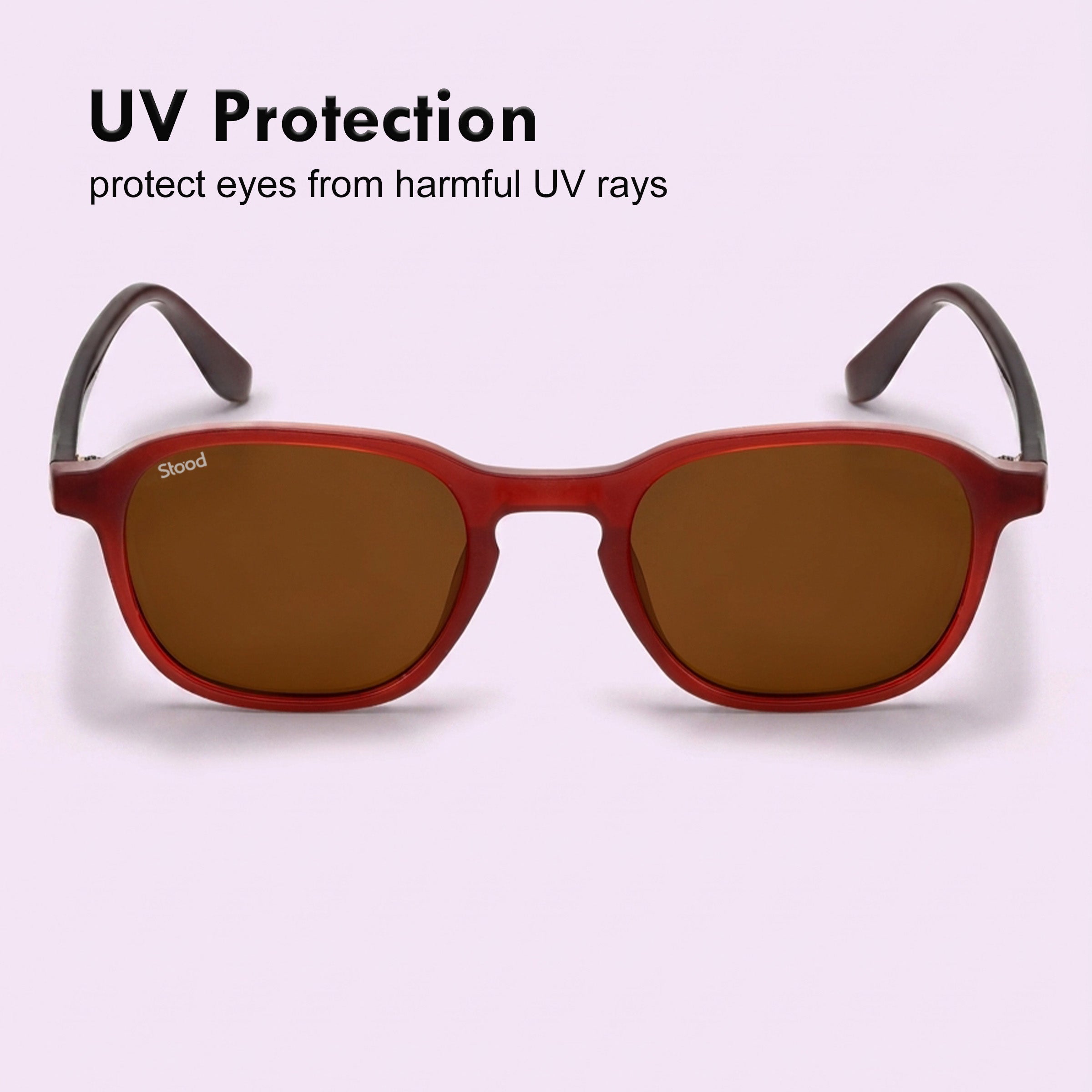 Stood Retro Square Brown UV Protection Chashma For Men & Women New Style – SG-STD0011-C2