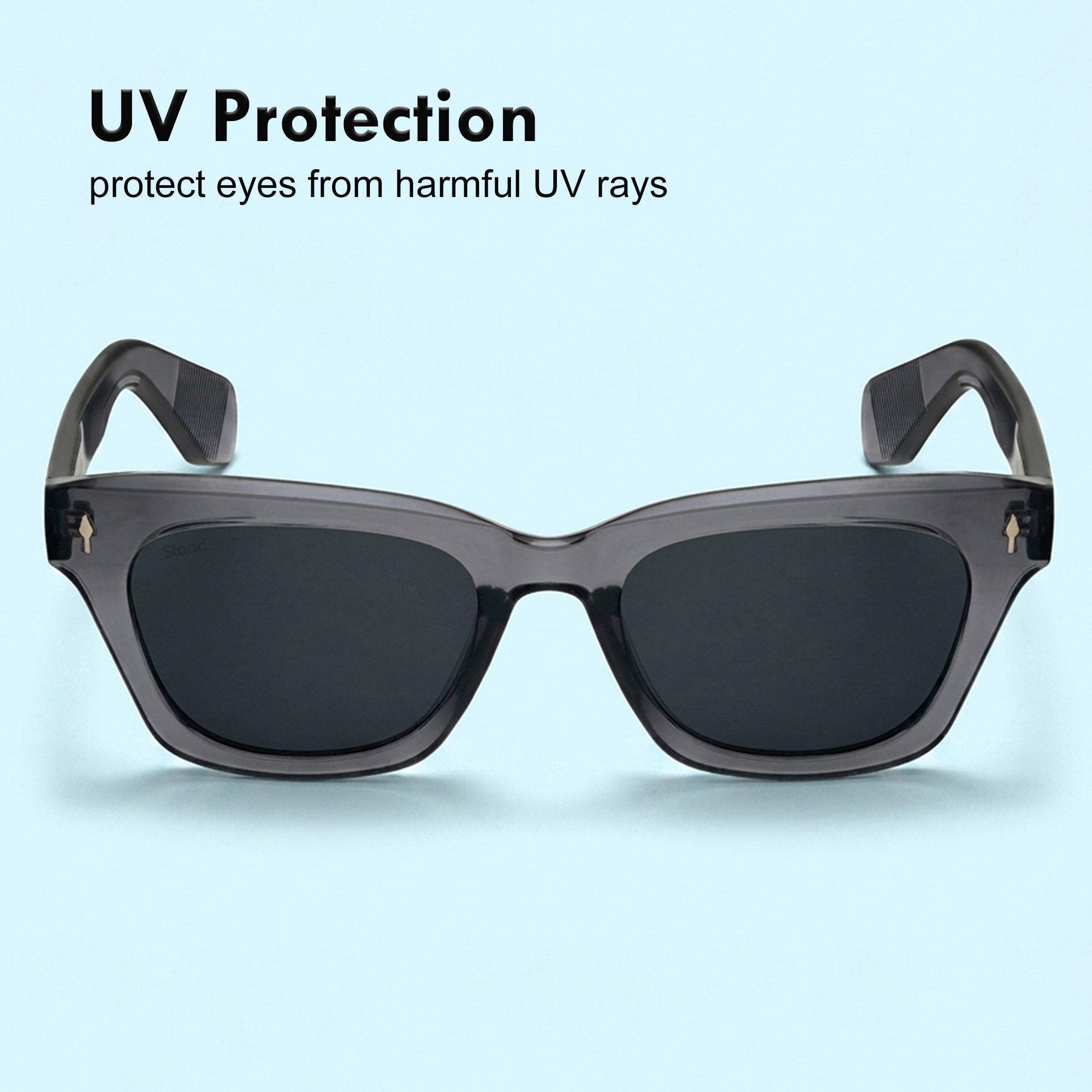 Stood Cat Eye Square Black UV Protection Chashma For Men & Women New Style – SG-STD0027-C2