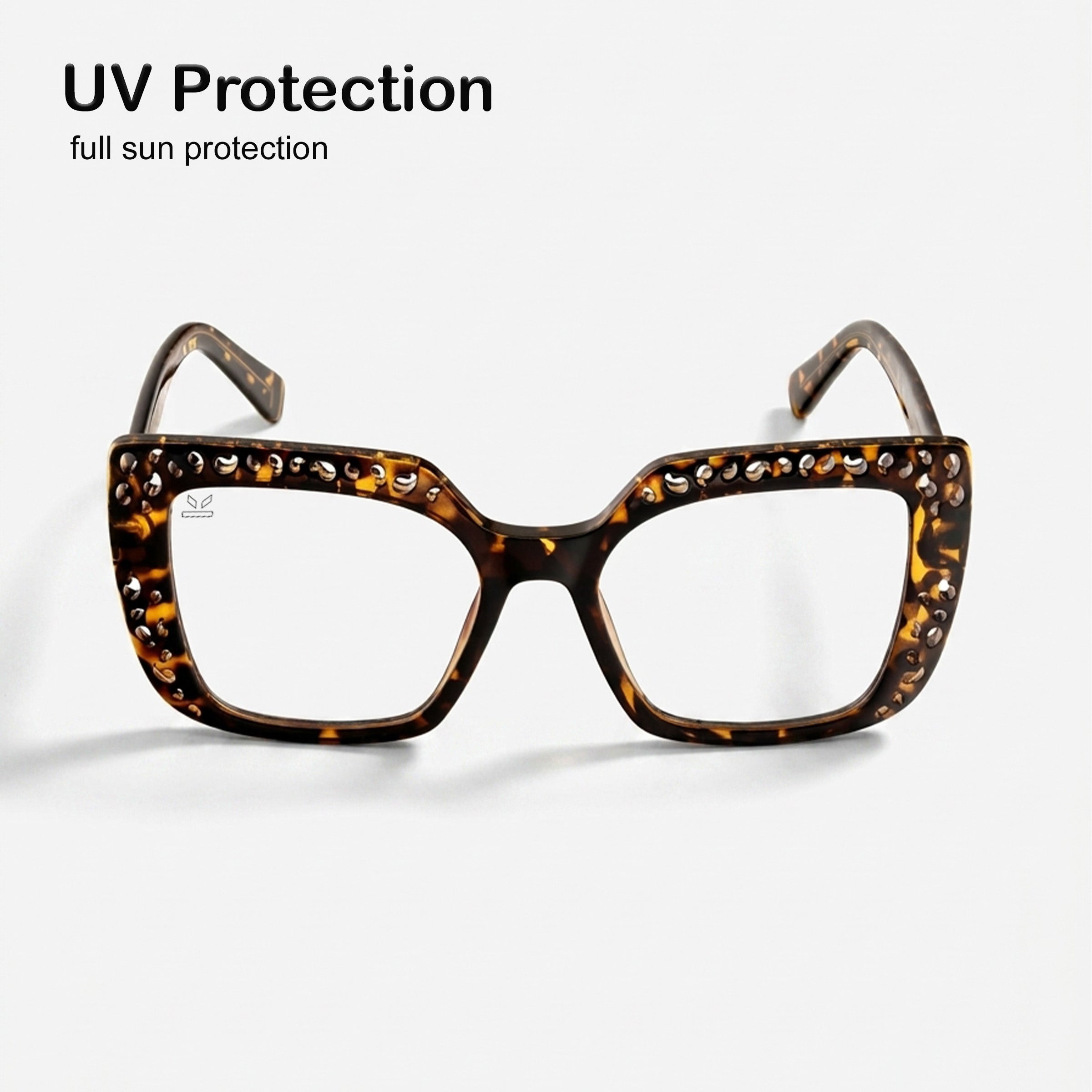 PERKEY Square Full Rim Blue Cut Light Glasses for Women - OPTL0020-C2