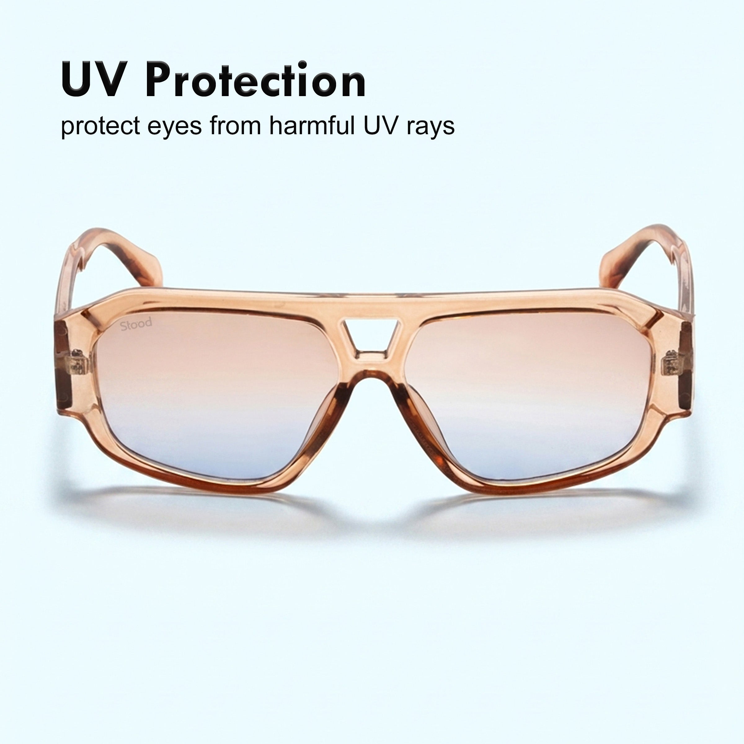 Stood Brown Polygon UV Protected Sunglasses For Men & Women - SG-STD0036-C2