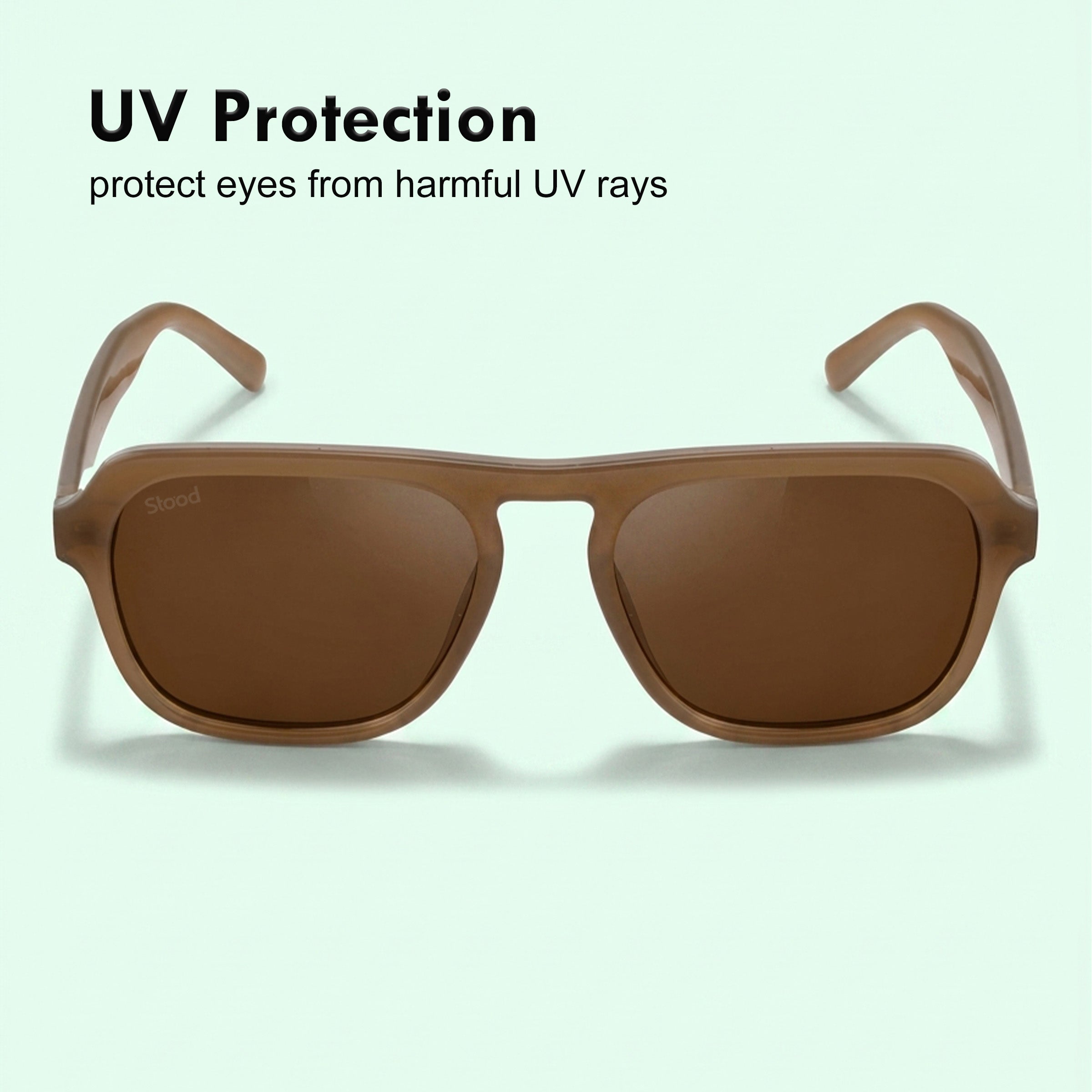 Stood Retro Square Brown UV Protection Goggles For Men & Women Sunglasses – SG-STD0024-C3