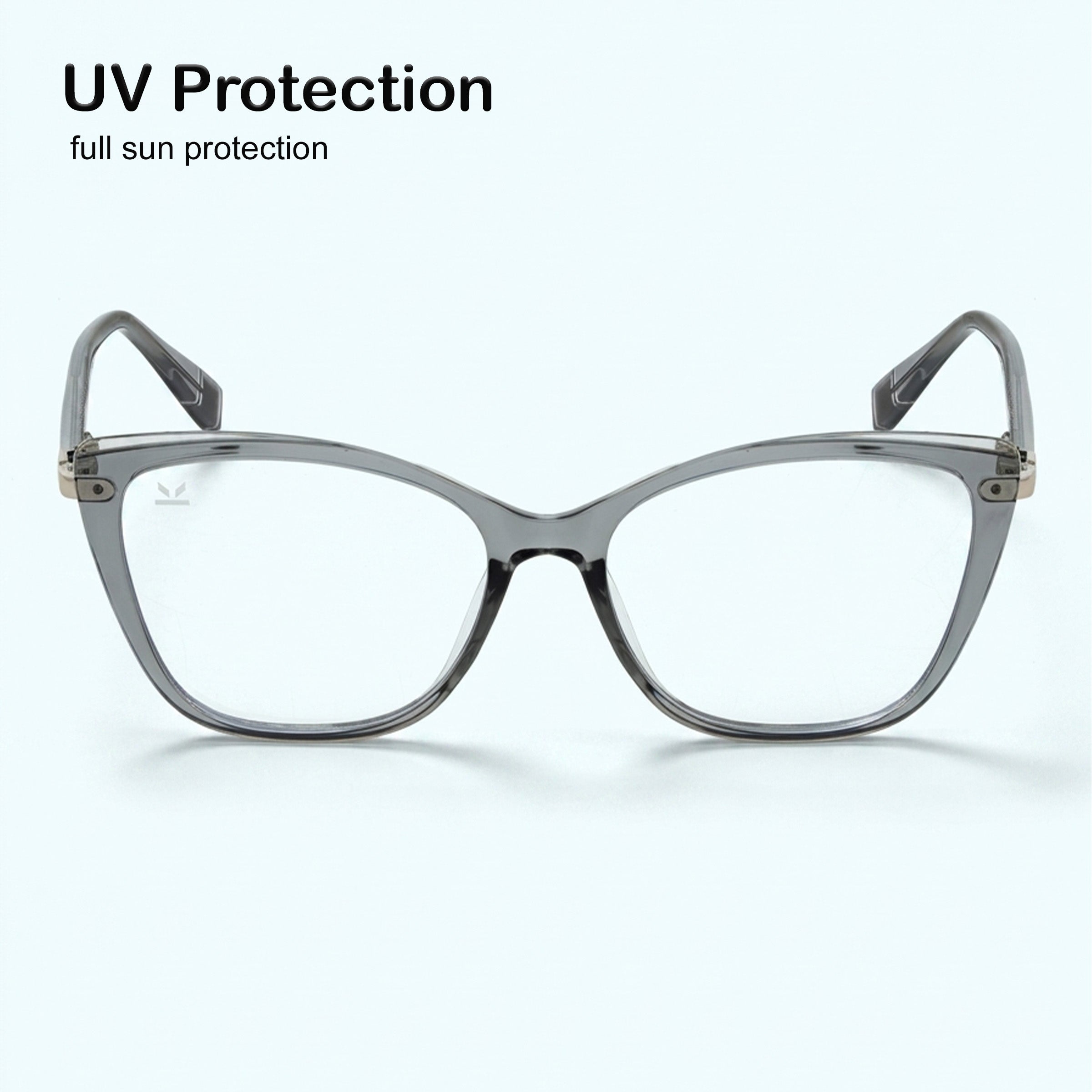 Perkey Square Cat Eye Anti Glare Spectacles Frames For Women – OPTL0027-C2