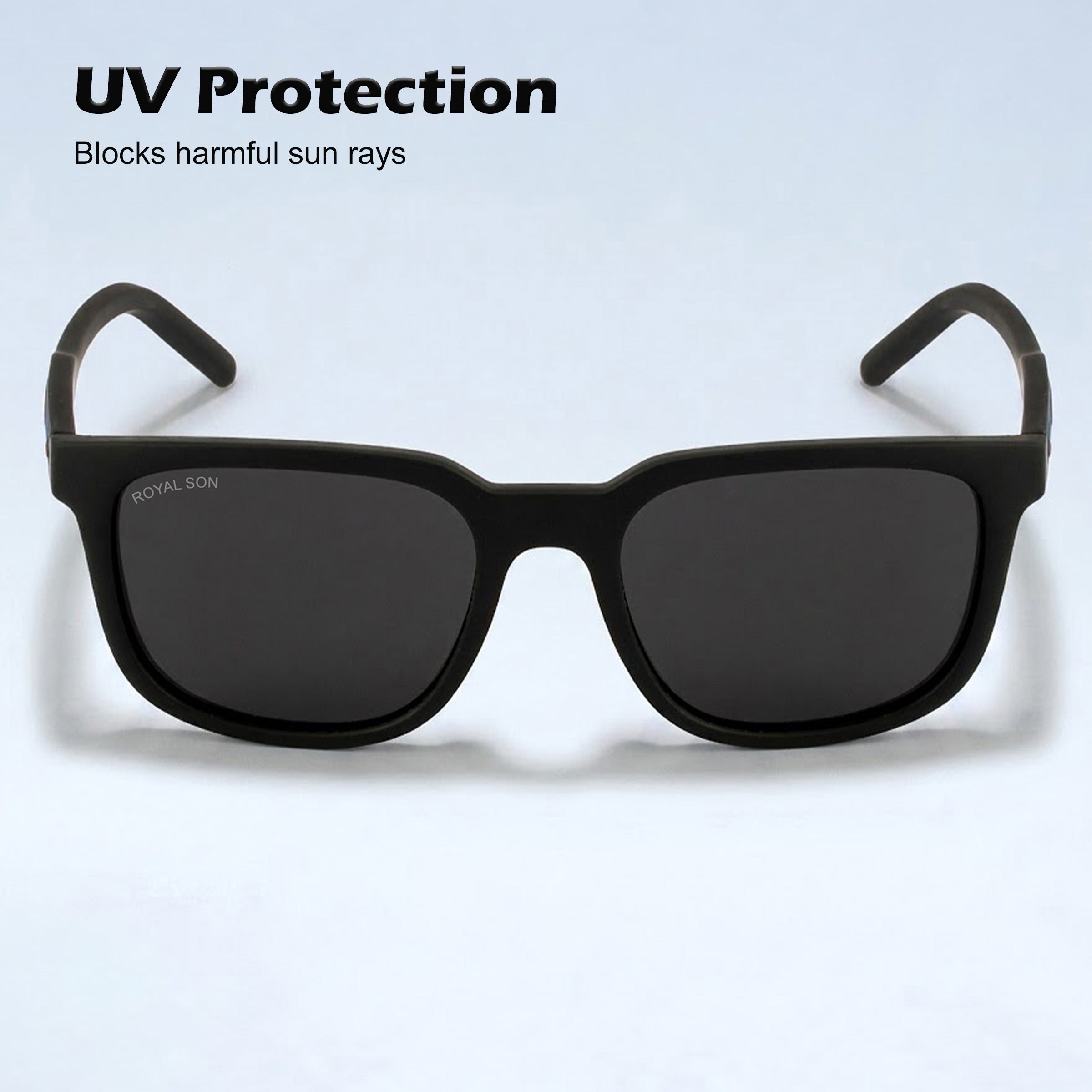 Royal Son Square Black UV Protection Polarized Sunglasses Men Women - CHI00152-C2