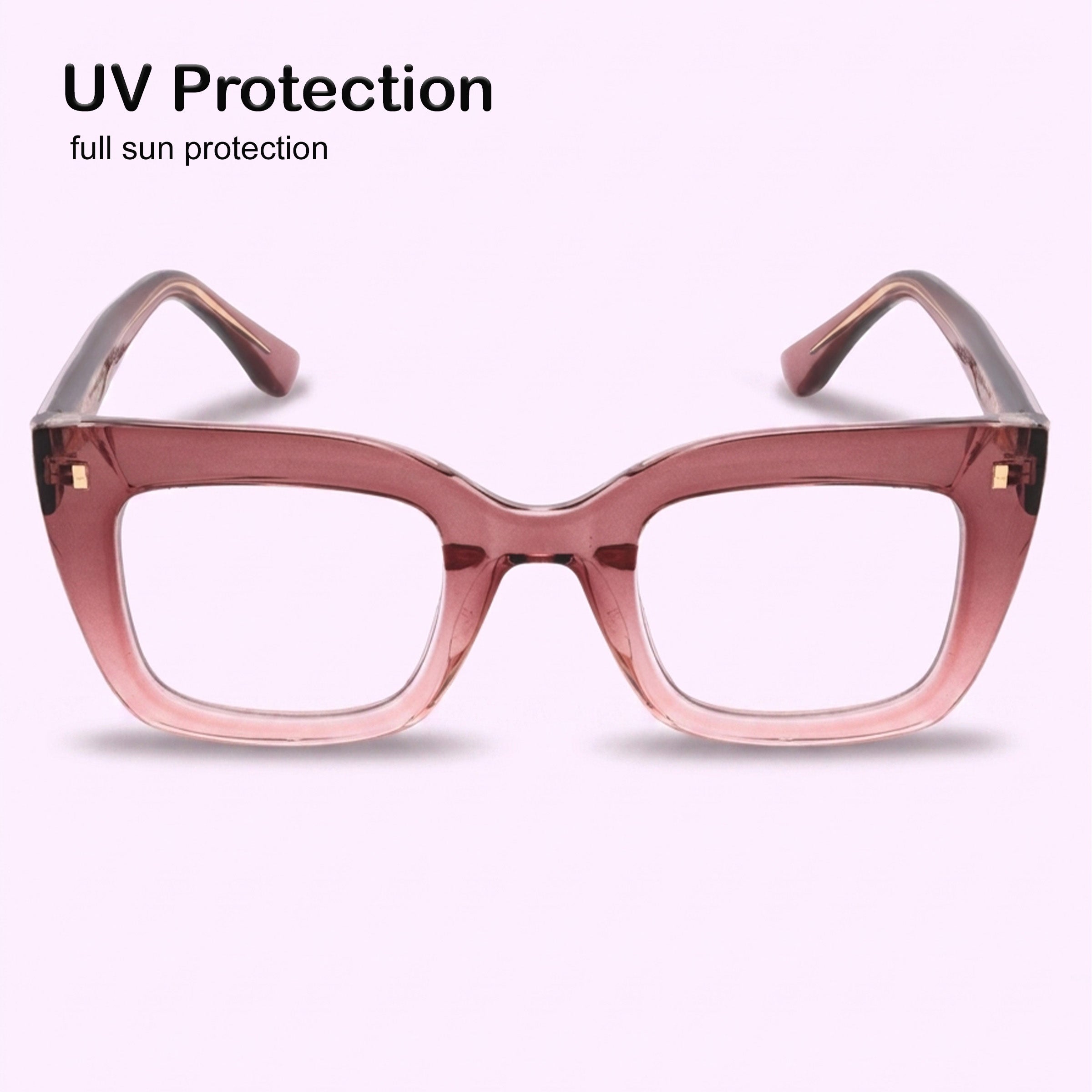 PERKEY Full Rim Retro Square Blue Light Cut & Antiglare Computer Eyeglasses For Women  - OPTL0016-C3