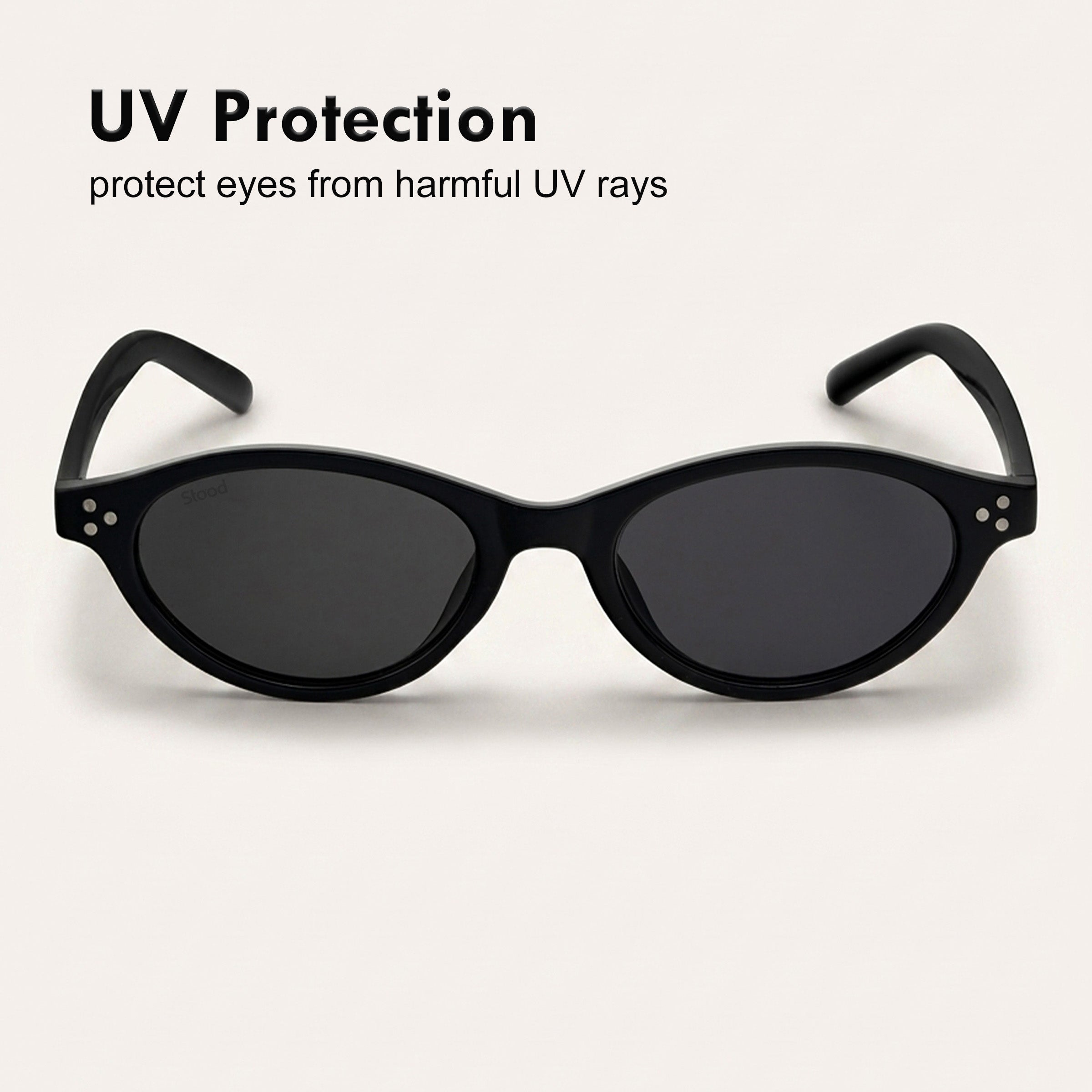 Stood Narrow Oval Black UV Protection Sunglasses For Men & Women Stylish – SG-STD0015-C1