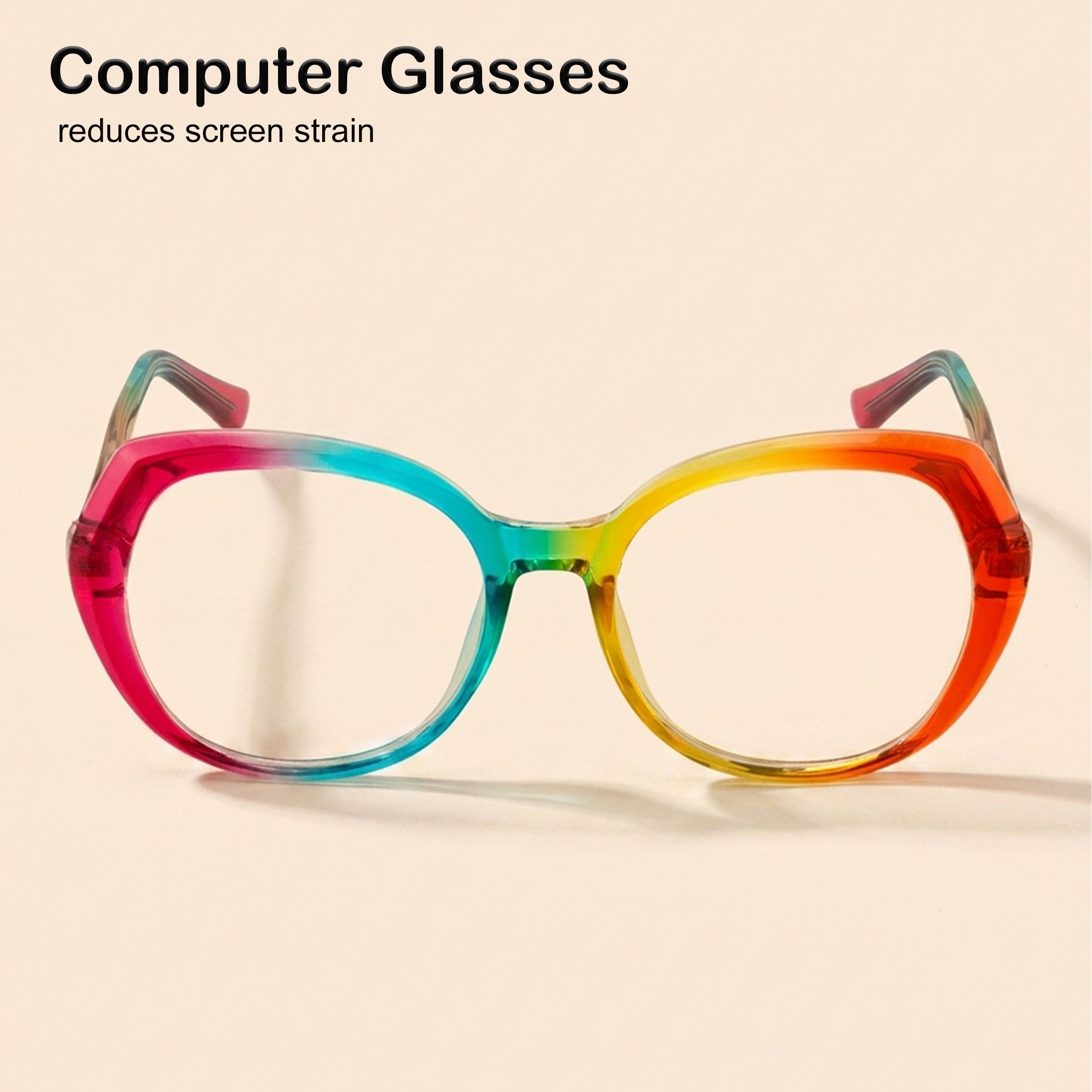 PERKEY Full Rim Oval Transparent Computer Blue Cut Spectacles Frames Women - OPTL004-C2
