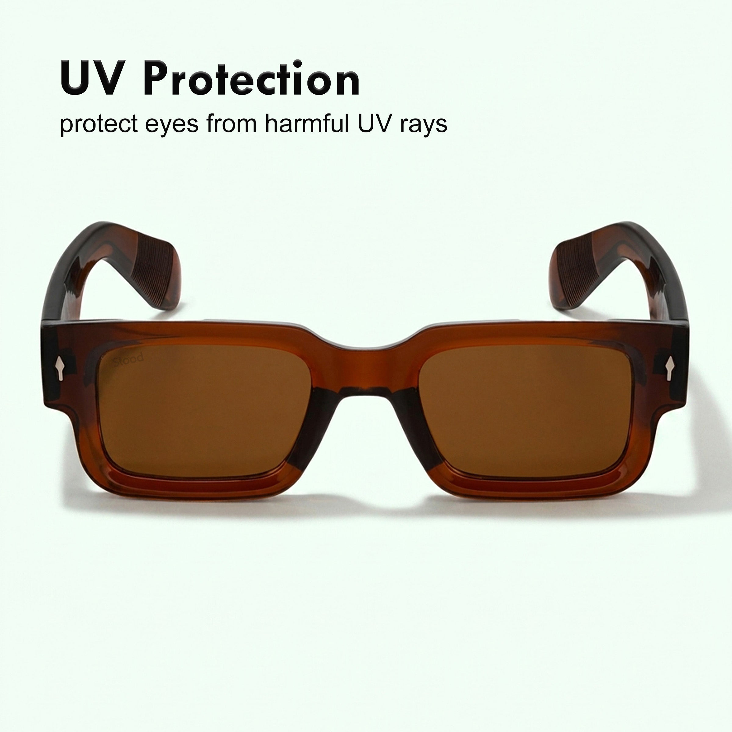 Stood Narrow Square Brown UV Protection Sunglasses For Men & Women Stylish – SG-STD0014-C5