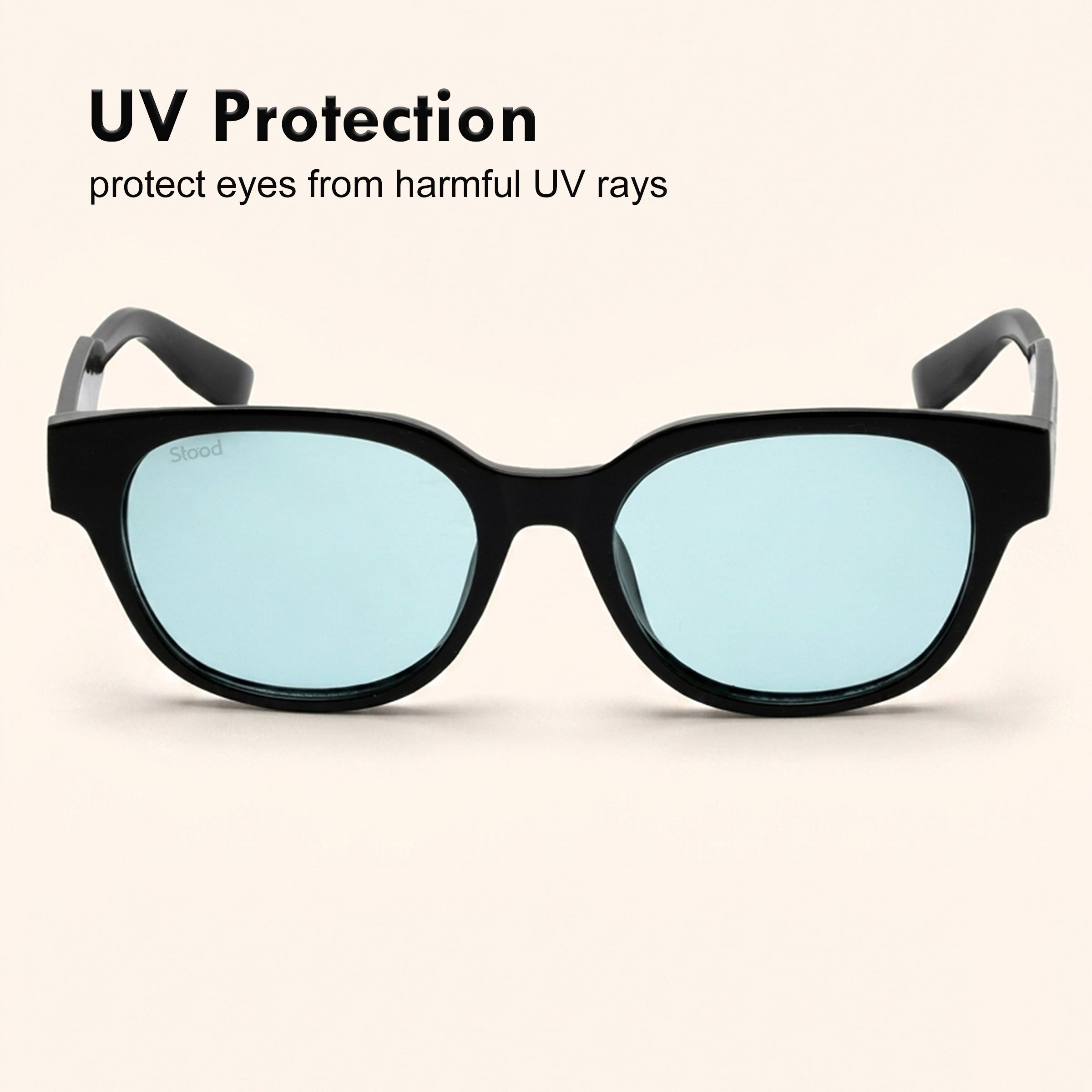 Stood Blue Square UV Protected Sunglasses For Men & Women - SG-STD0034-C2