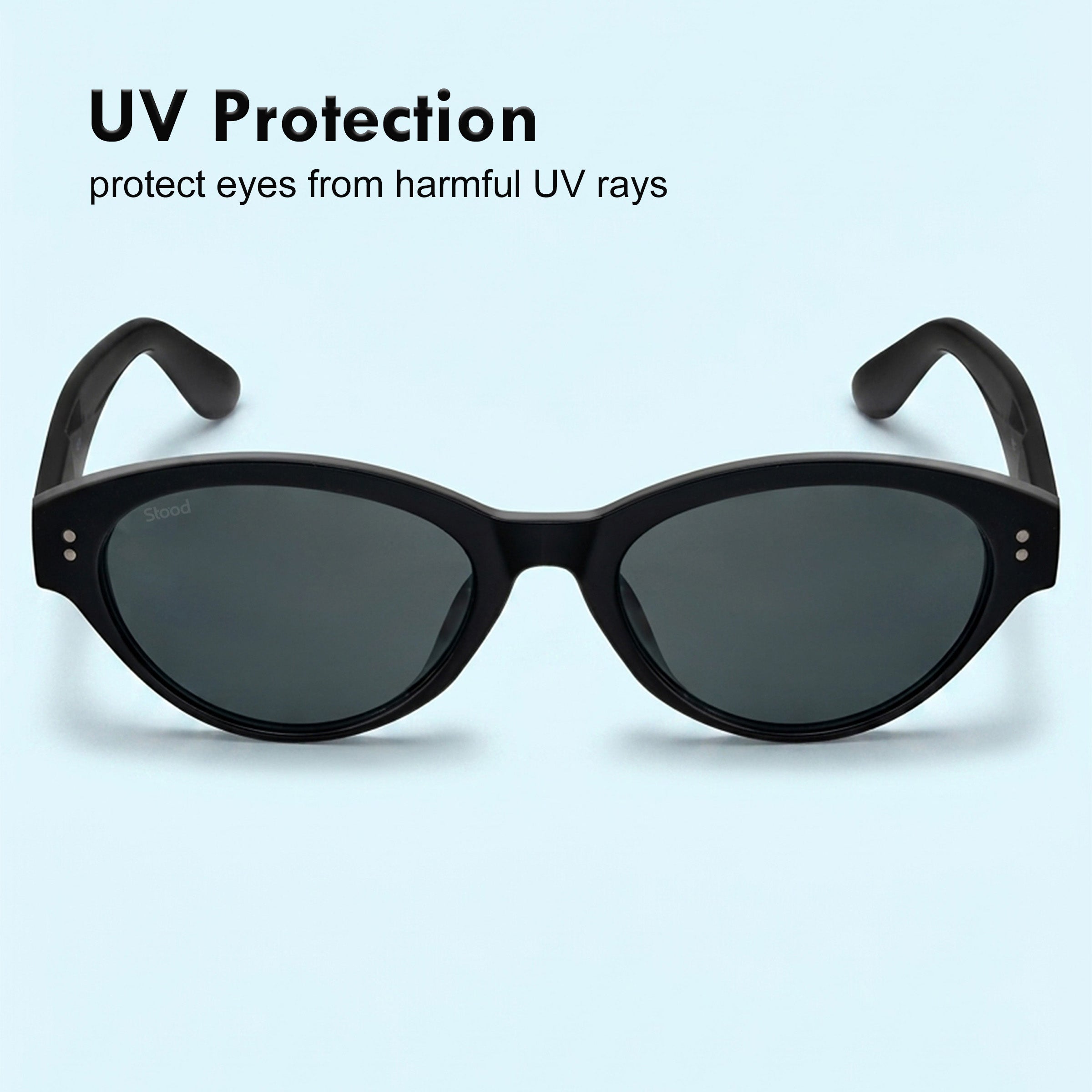 Stood Oval Black UV Protection Sunglasses For Men & Women Stylish – SG-STD0030-C1