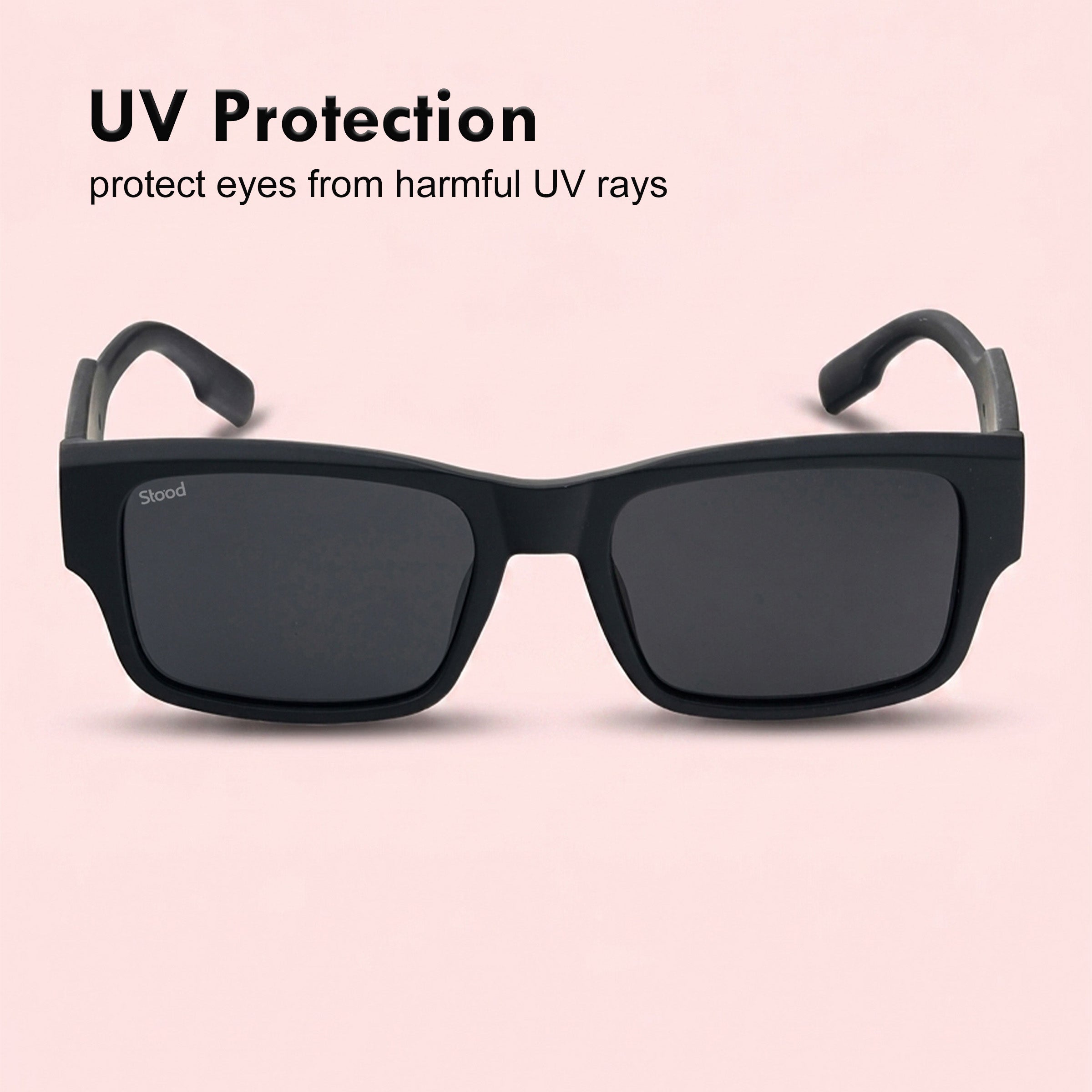 Stood Square Black Polarized UV Protection Sunglasses For Men & Women Stylish – SG-STD0029-C1
