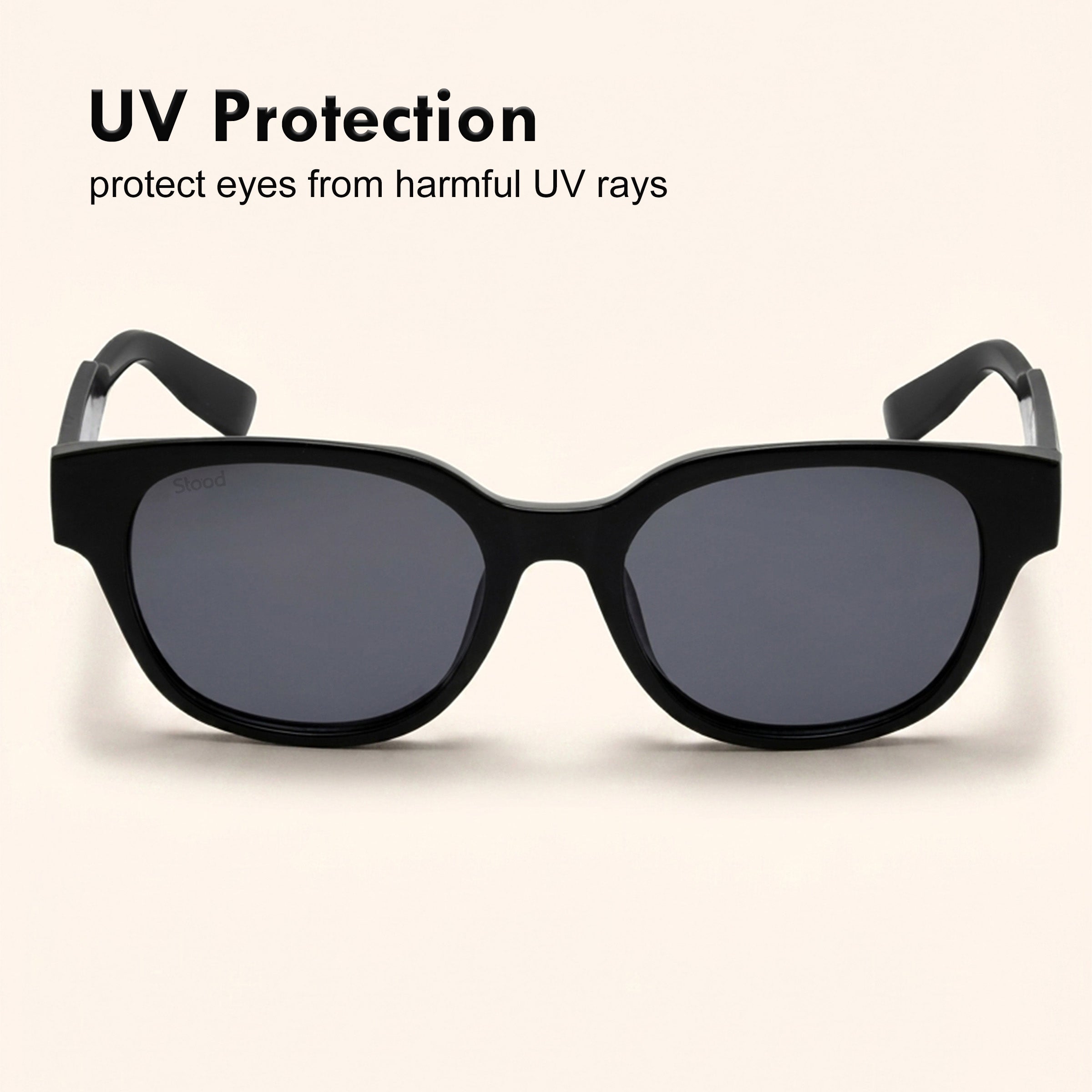 Stood Square UV Protected Black Sunglasses For Men & Women - SG-STD0034-C1